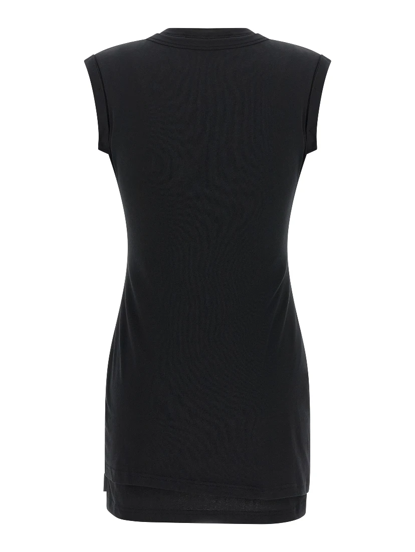 Black Cotton Short Dress