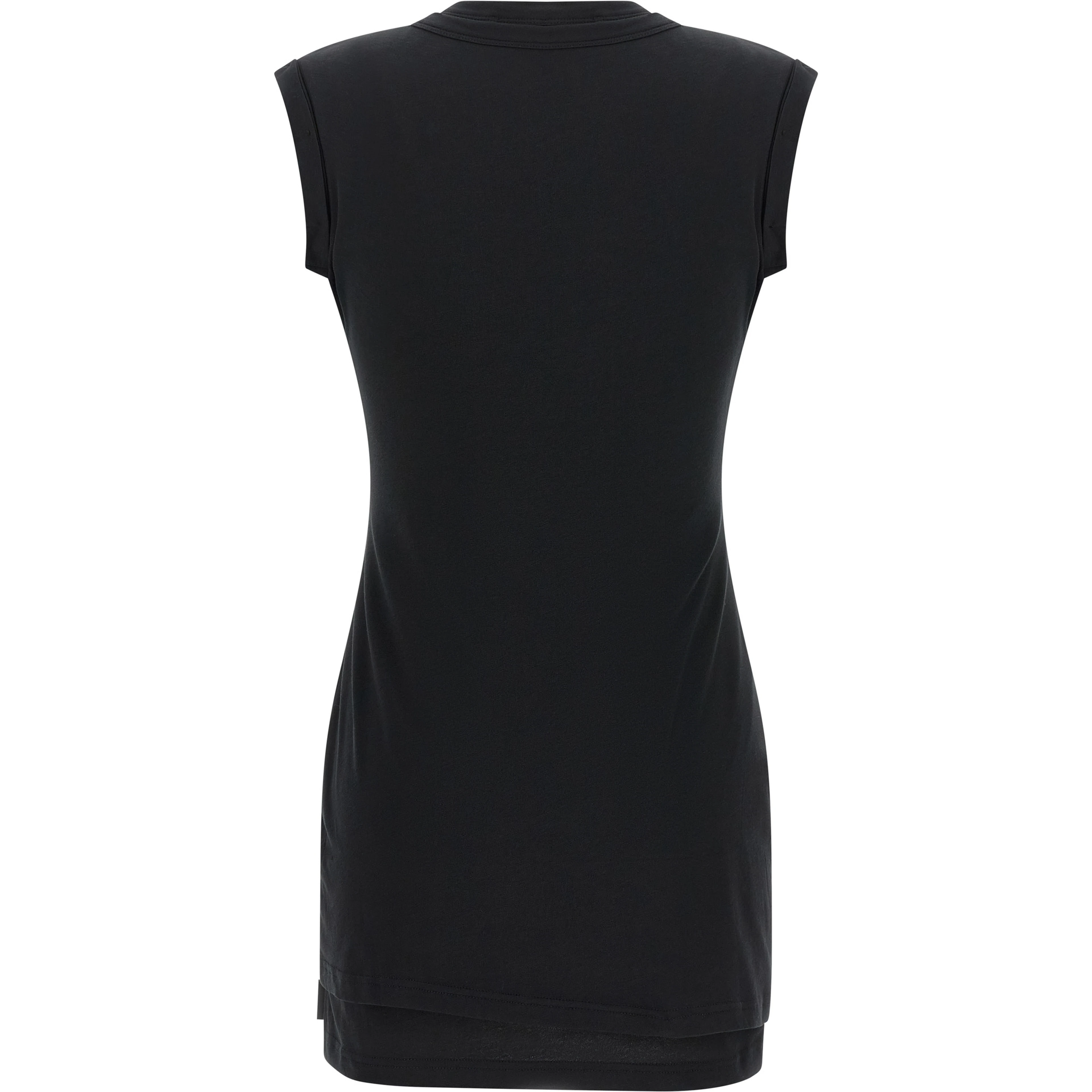 Black Cotton Short Dress
