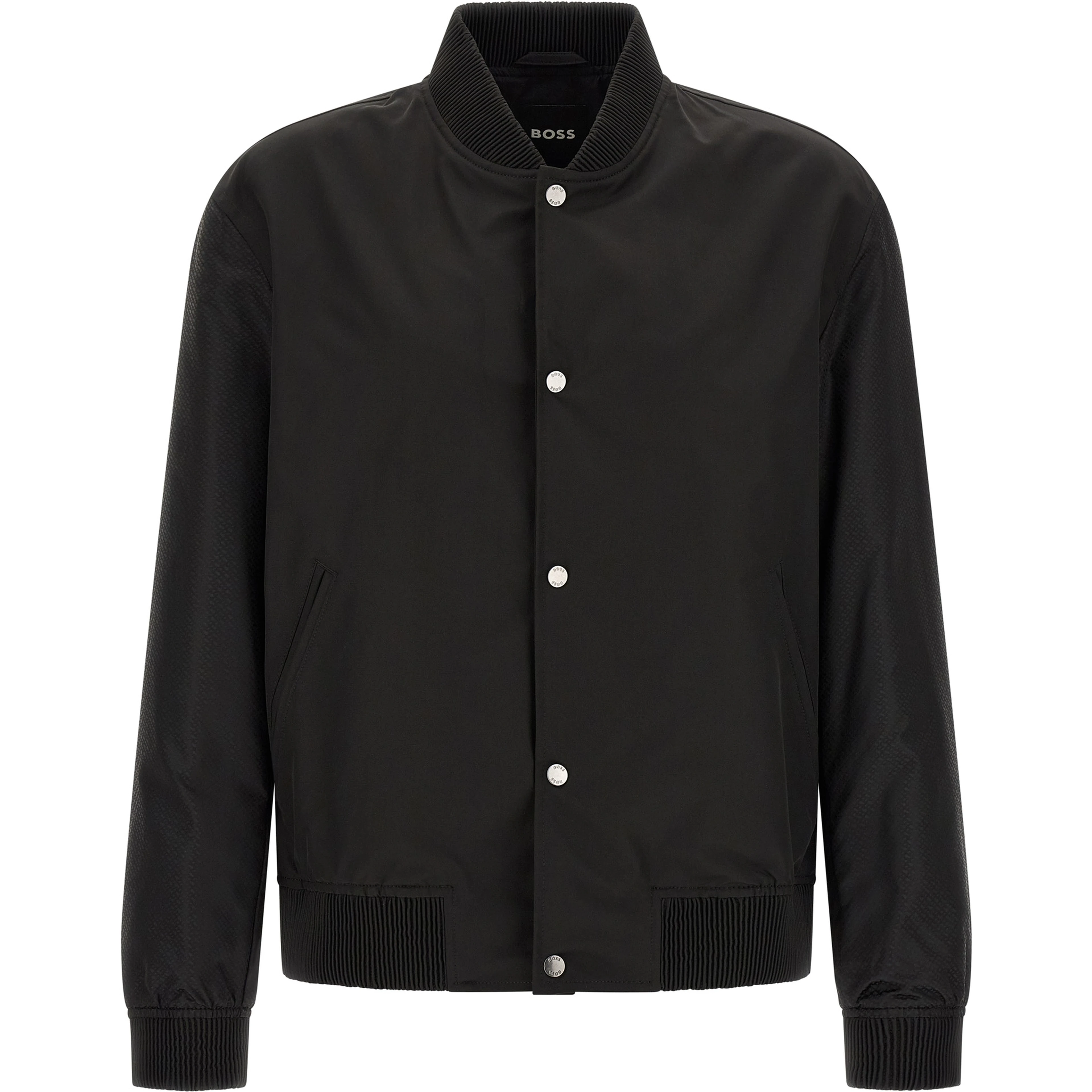 Black Polyester Bomber