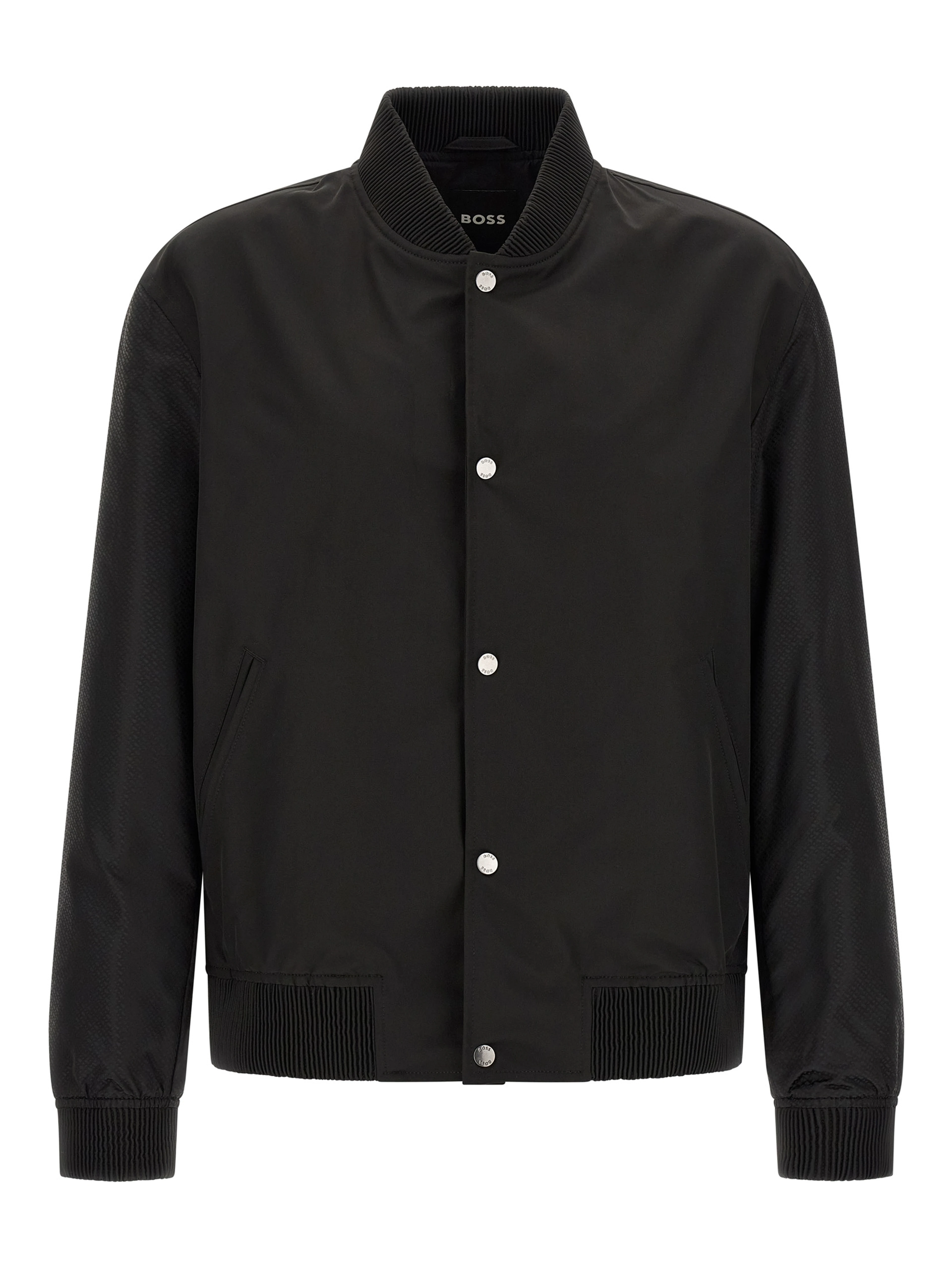 Black Polyester Bomber