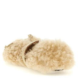 Beige Lambskin Ballet Flats