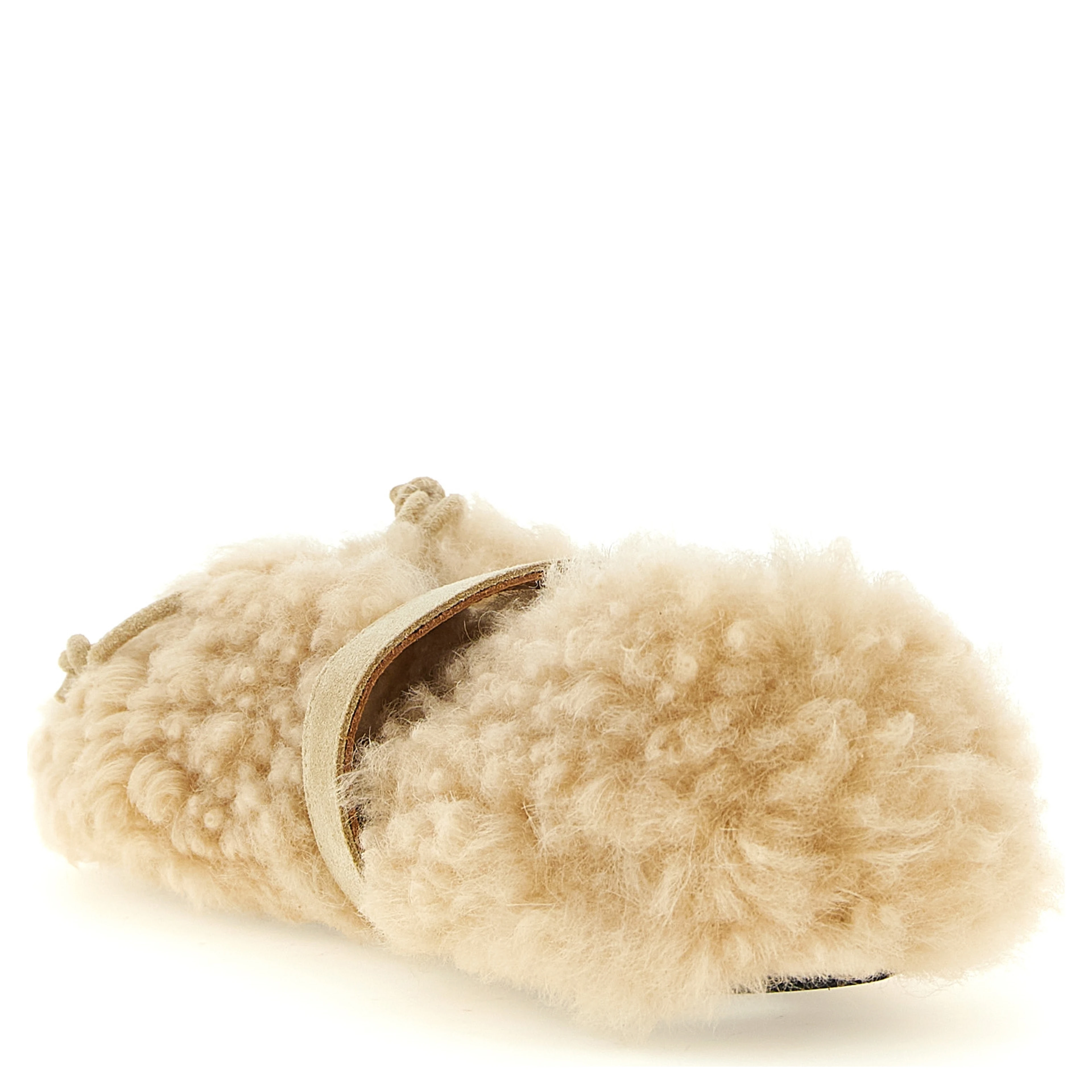 Beige Lambskin Ballet Flats