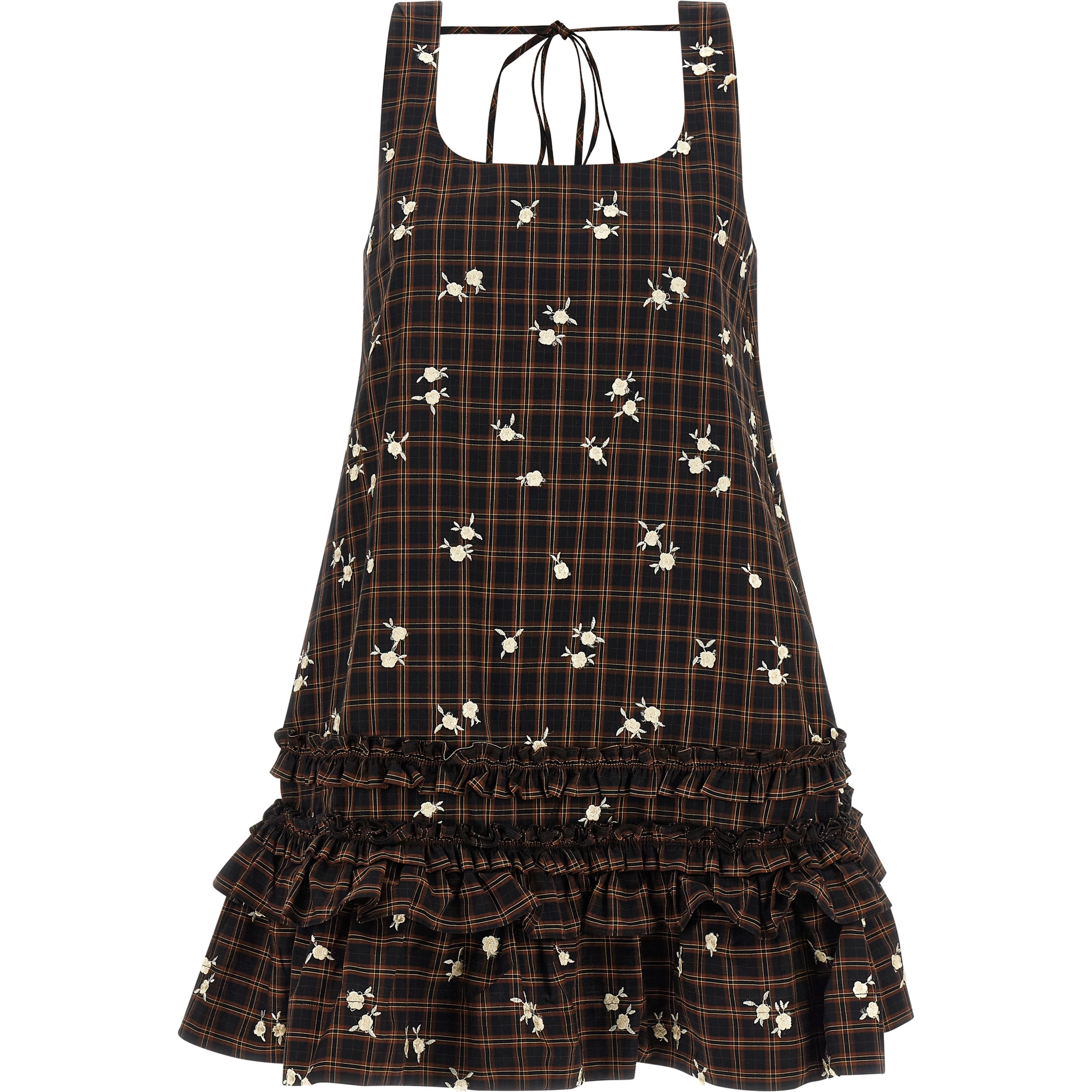 Brown Organic Cotton Short Dress