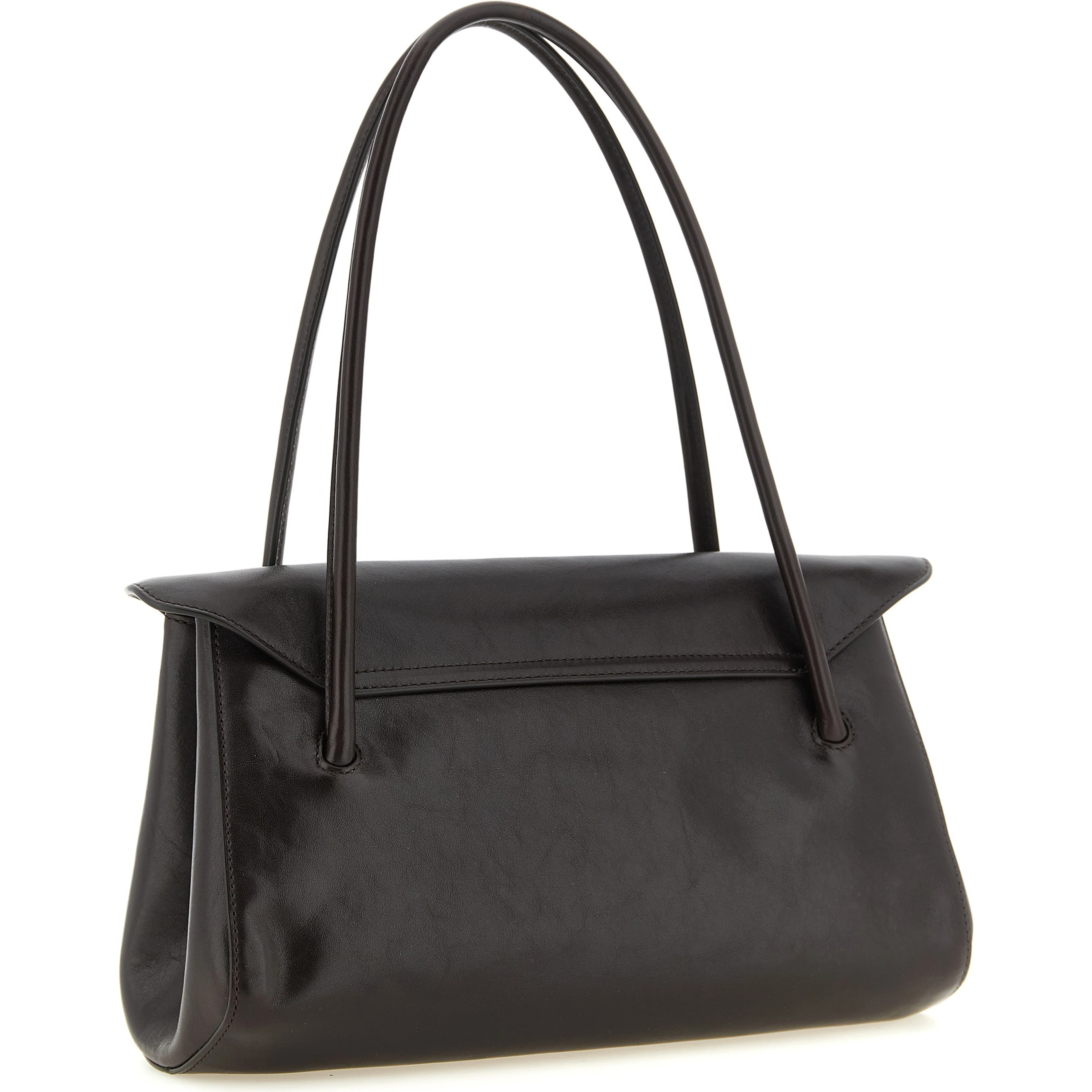 Brown Calfskin Shoulder Bag