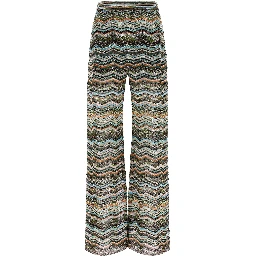 Multicolor Viscose Flared Pants