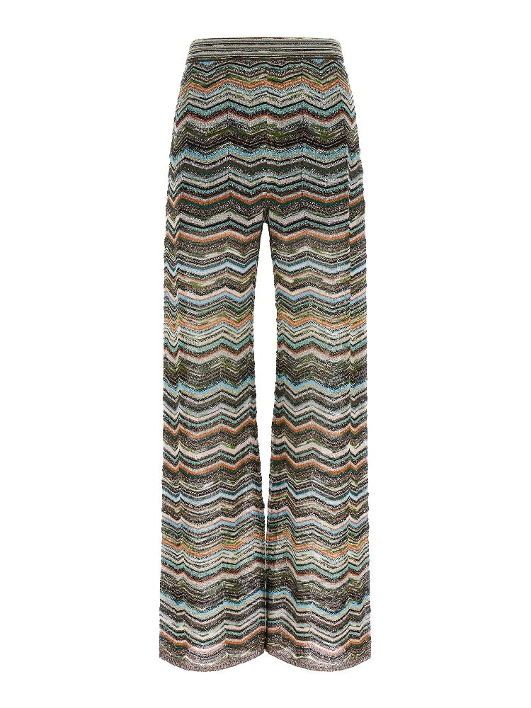 Multicolor Viscose Flared Pants