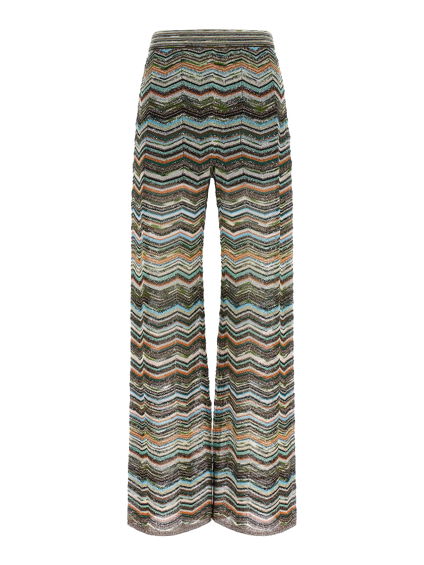 Multicolor Viscose Flared Pants