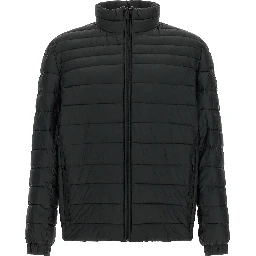 Black Recycled Polyamide Full-Length Jacket