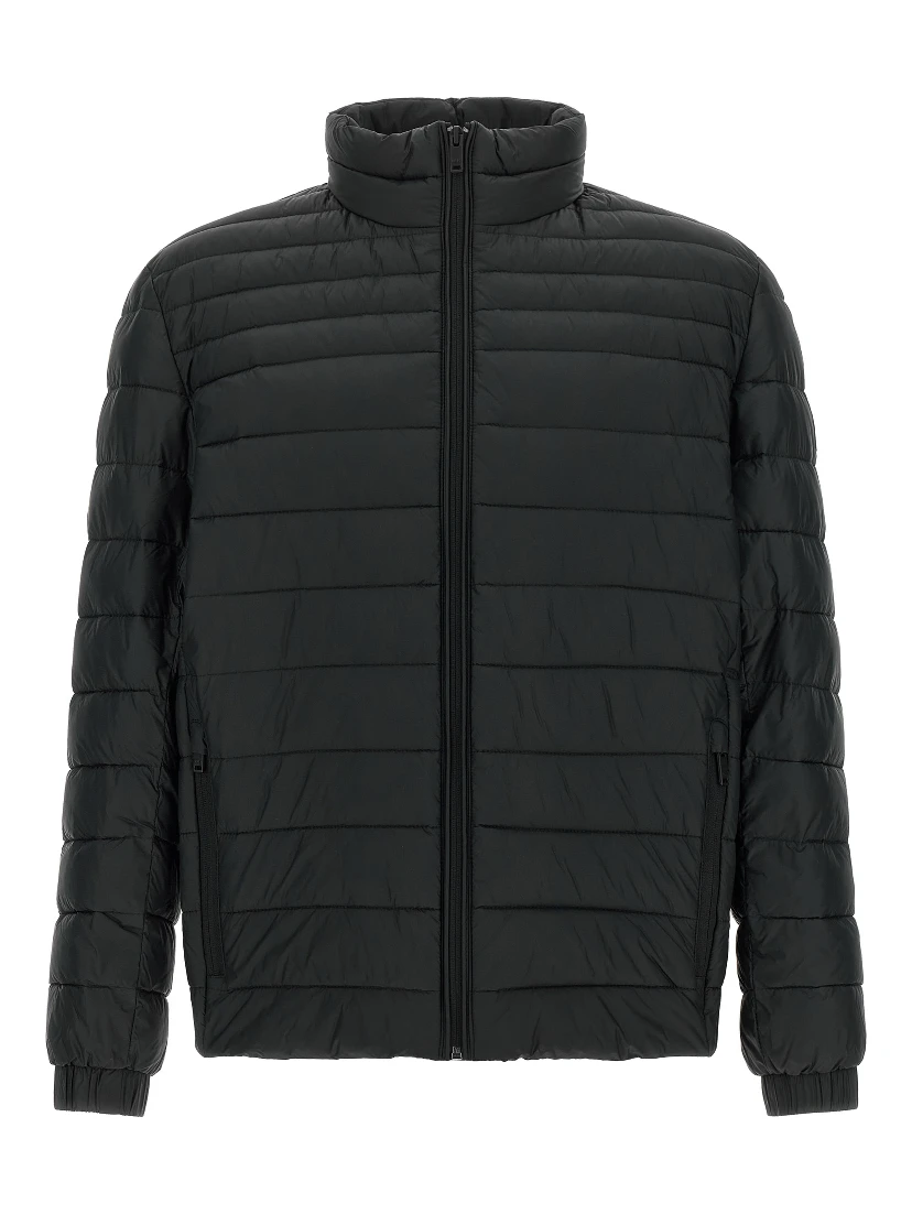Black Recycled Polyamide Full-Length Jacket