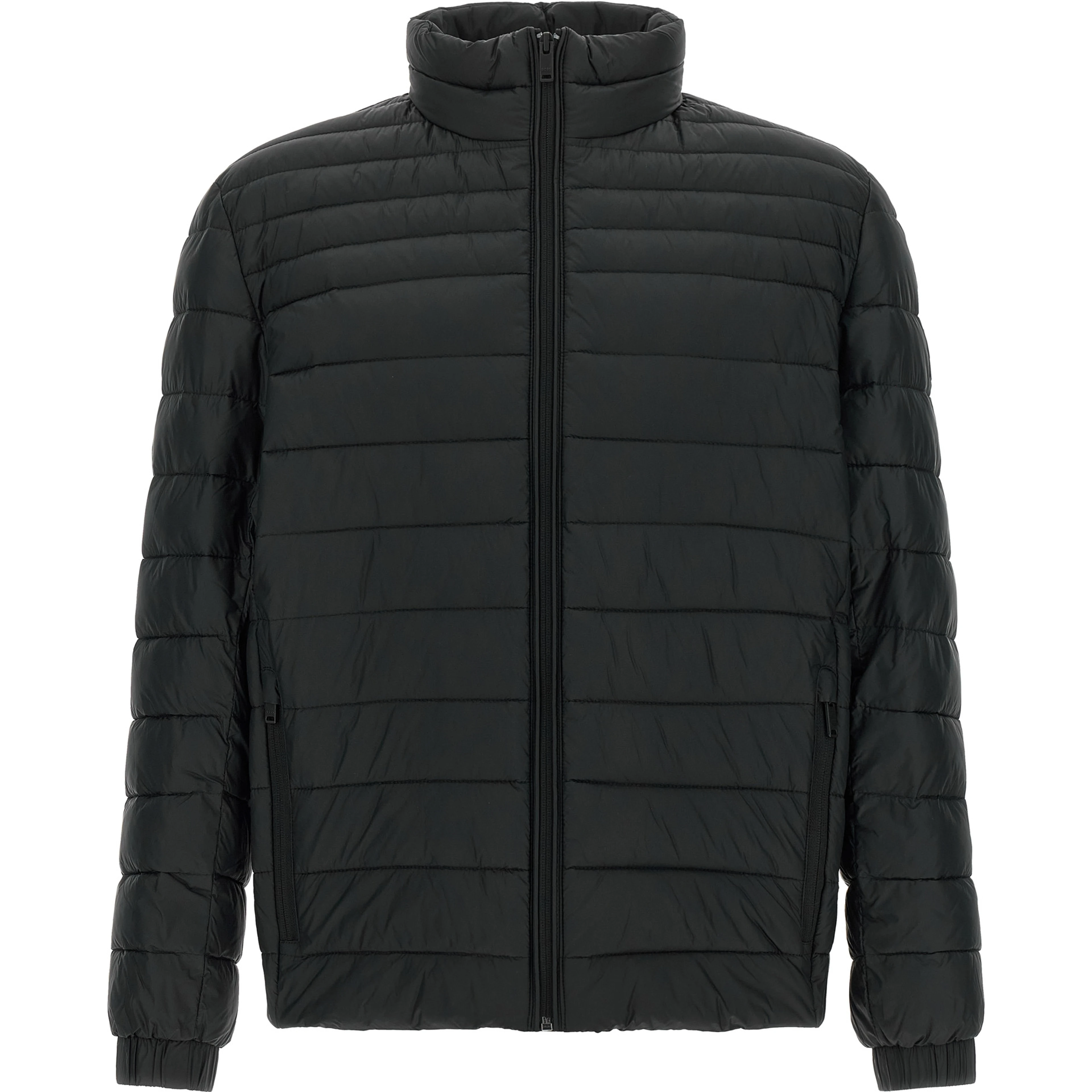 Black Recycled Polyamide Full-Length Jacket
