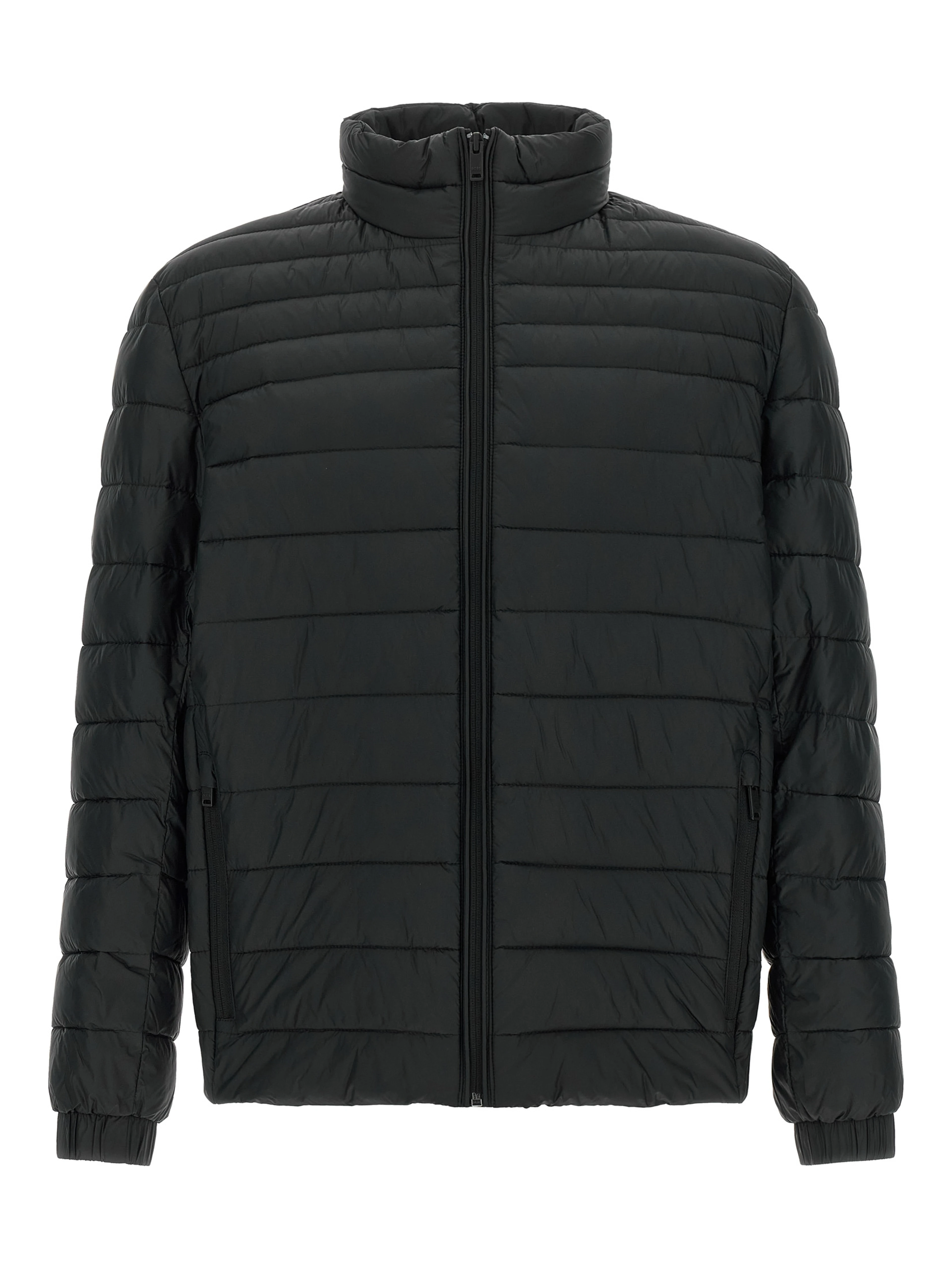 Black Recycled Polyamide Full-Length Jacket