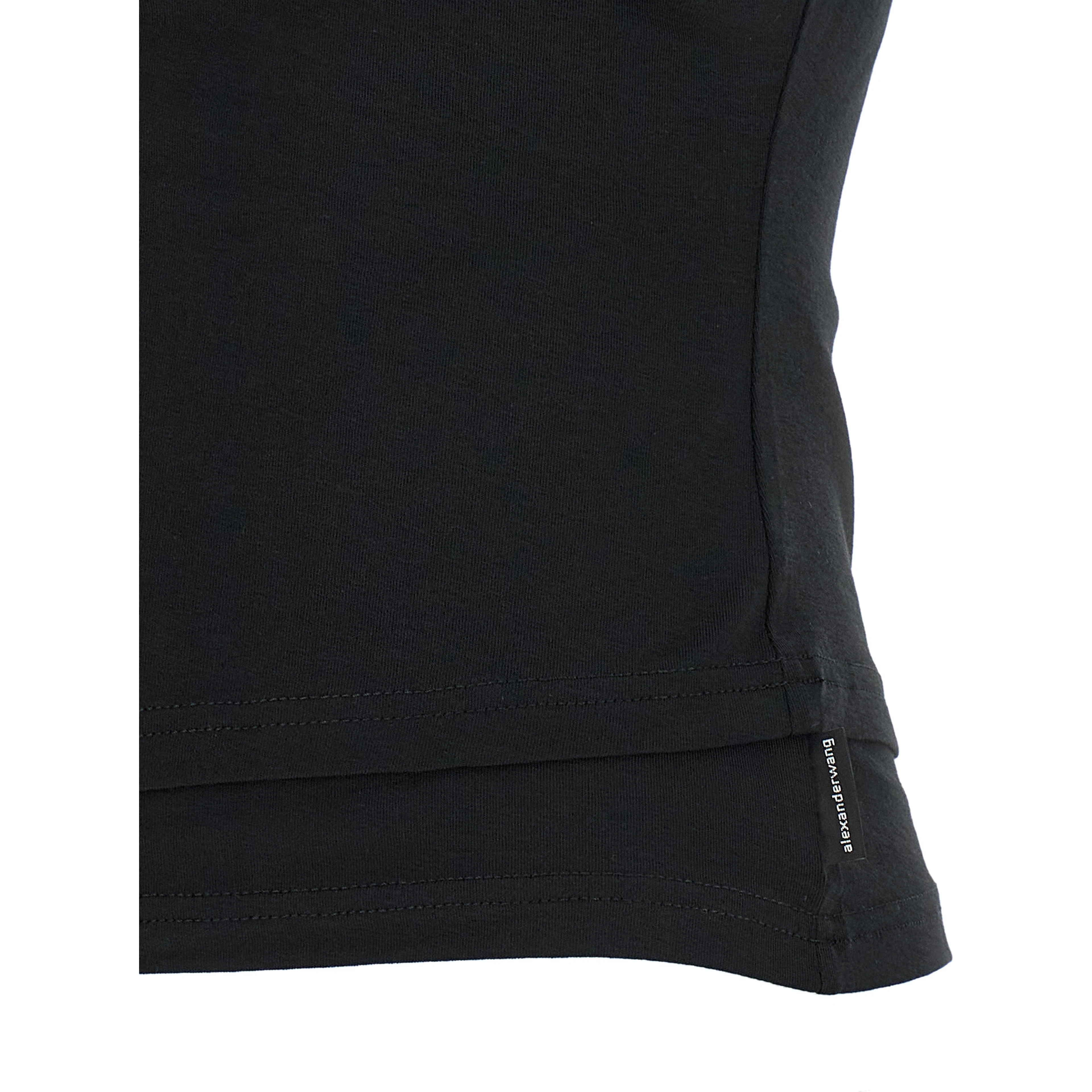 Black Cotton Sleeveles T-Shirt
