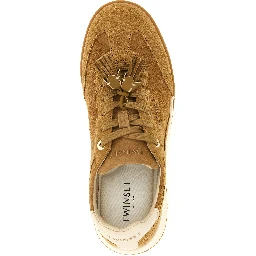 Beige Leather Low Top Sneakers