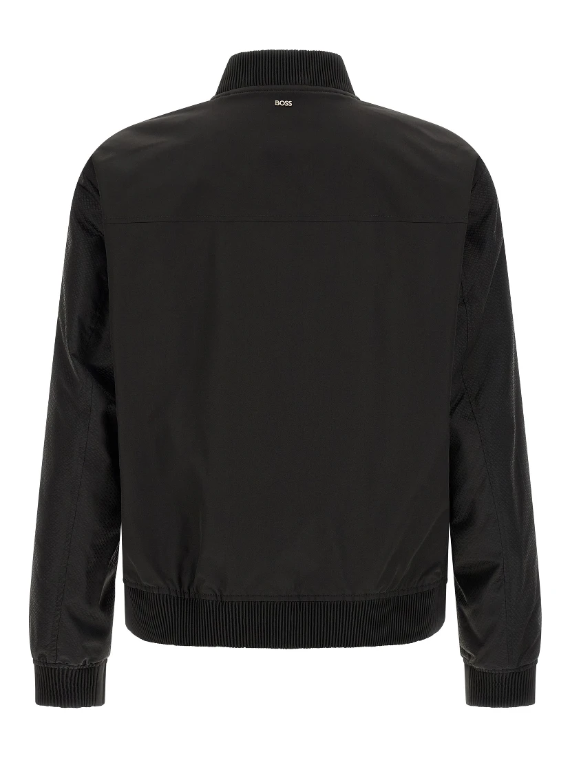 Black Polyester Bomber
