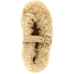 Beige Lambskin Ballet Flats