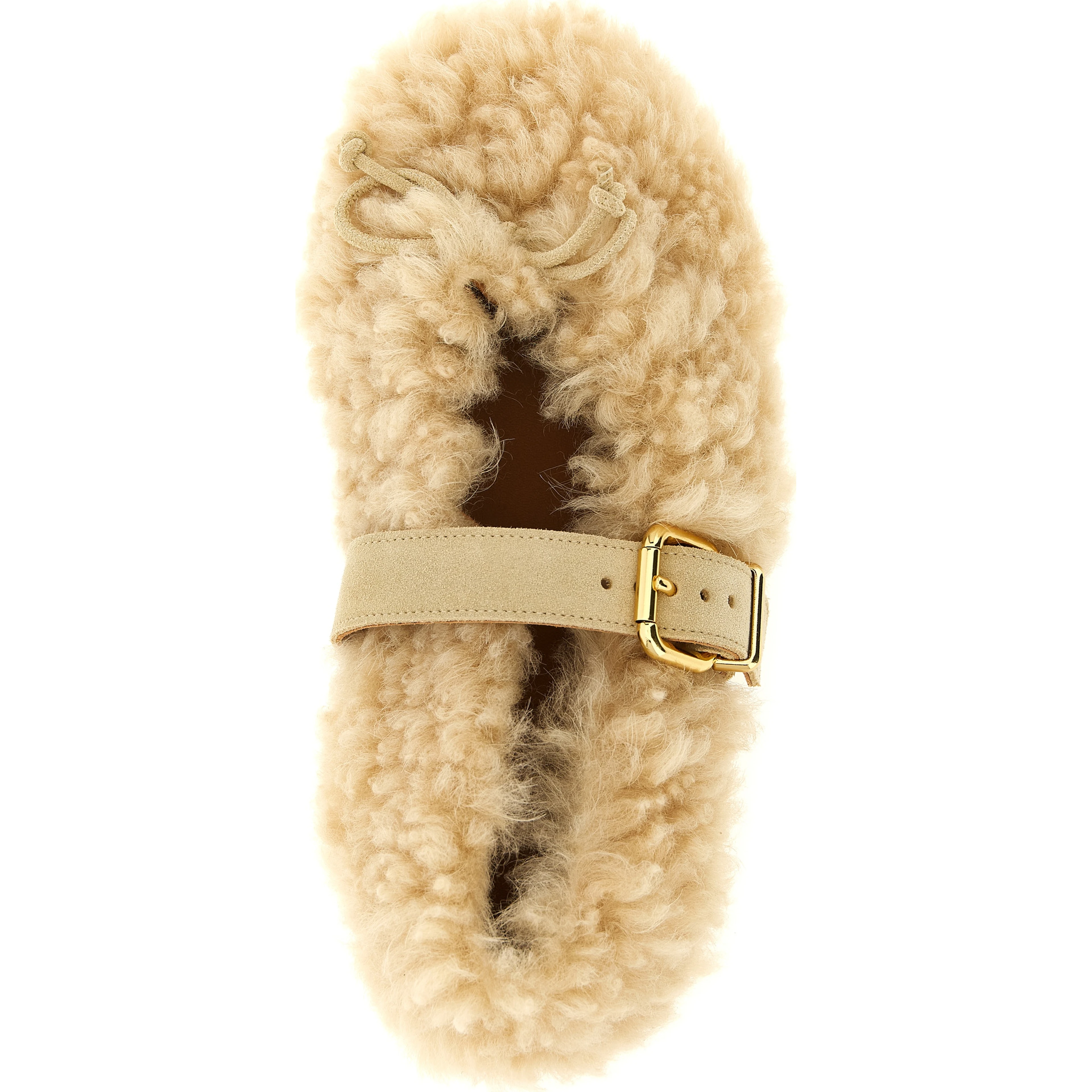 Beige Lambskin Ballet Flats