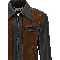Multicolor Calfskin Leather Jacket