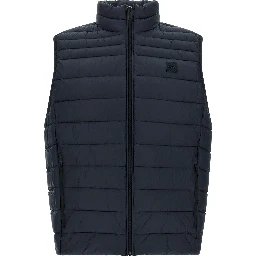 Blue Recycled Polyamide Sleeveless Jacket