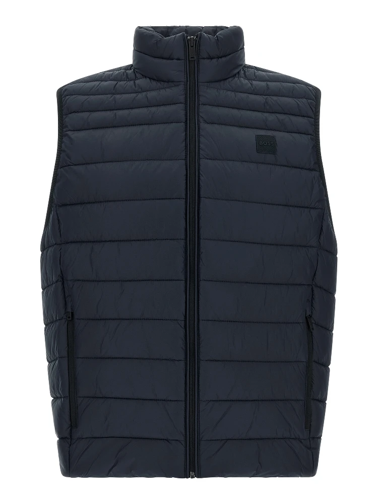 Blue Recycled Polyamide Sleeveless Jacket