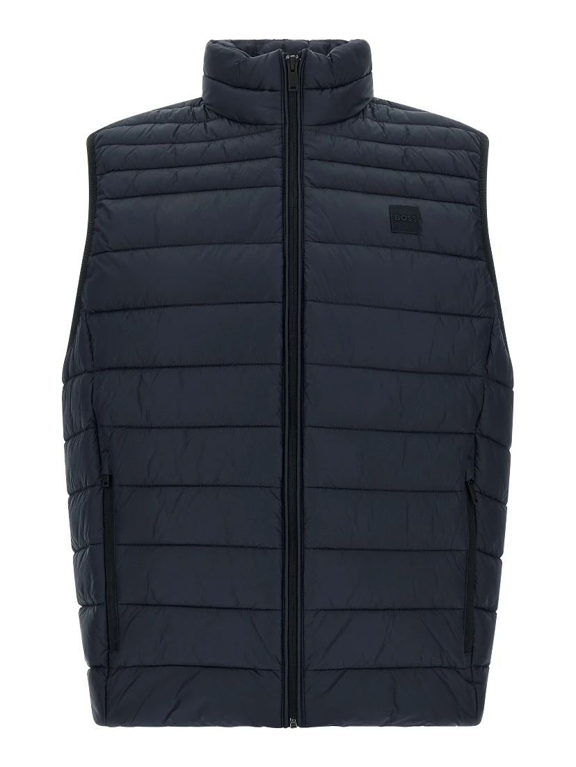 Blue Recycled Polyamide Sleeveless Jacket