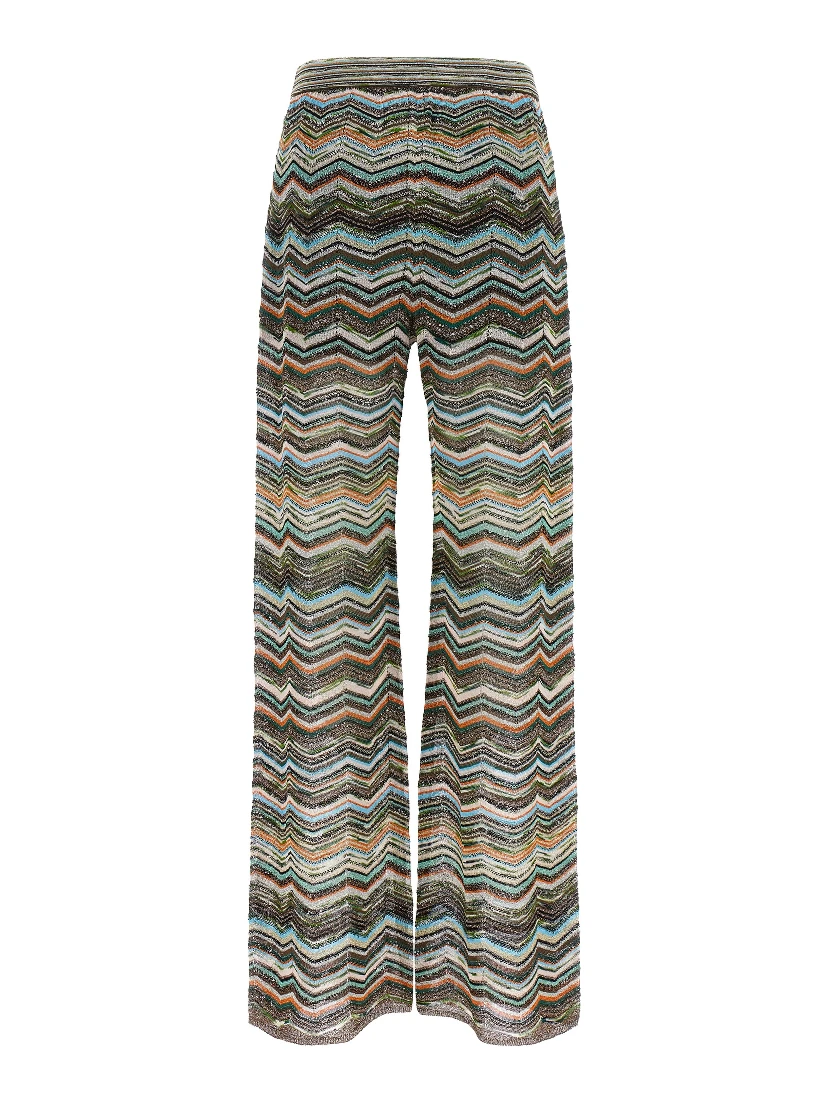 Multicolor Viscose Flared Pants