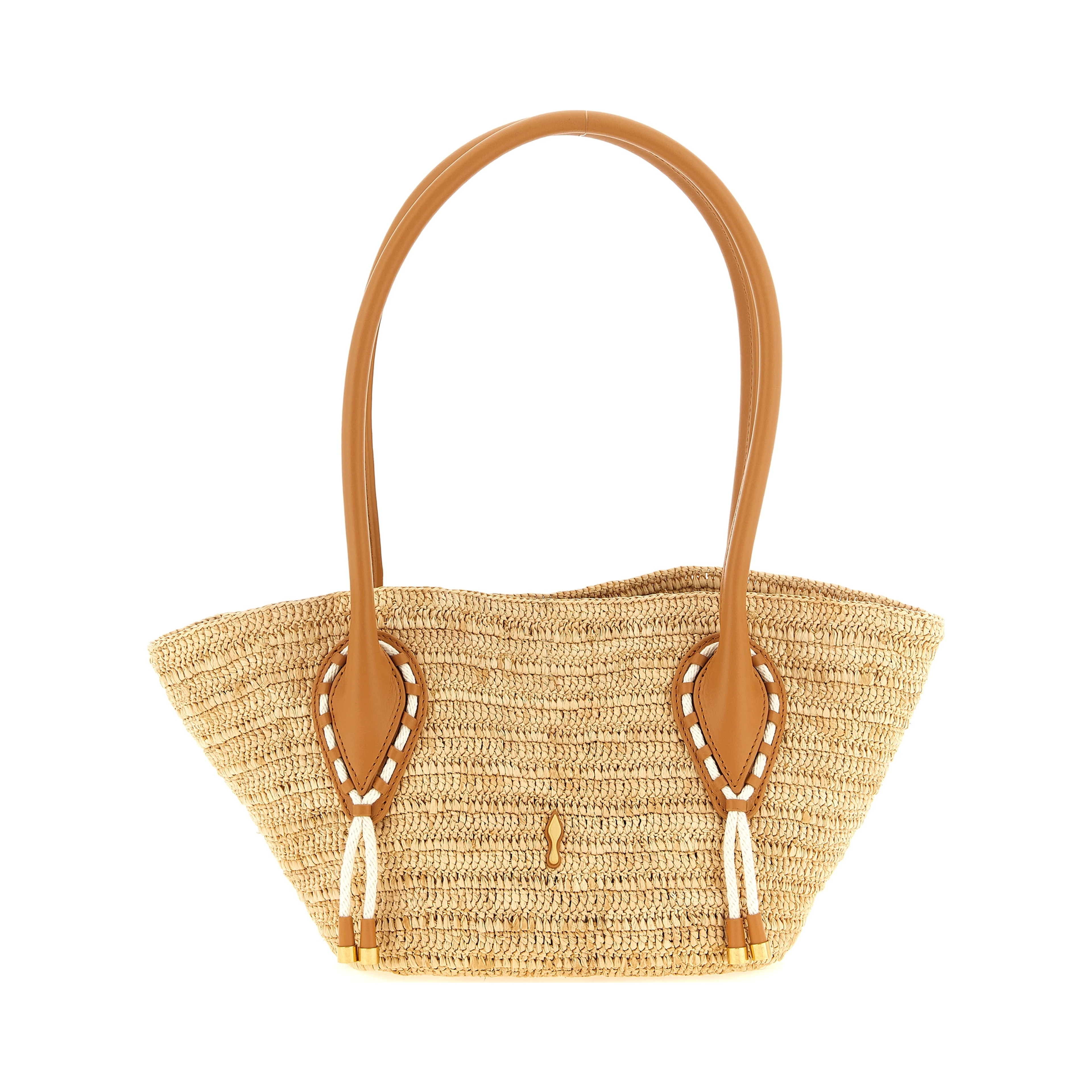 Beige Raffia Tote Bag