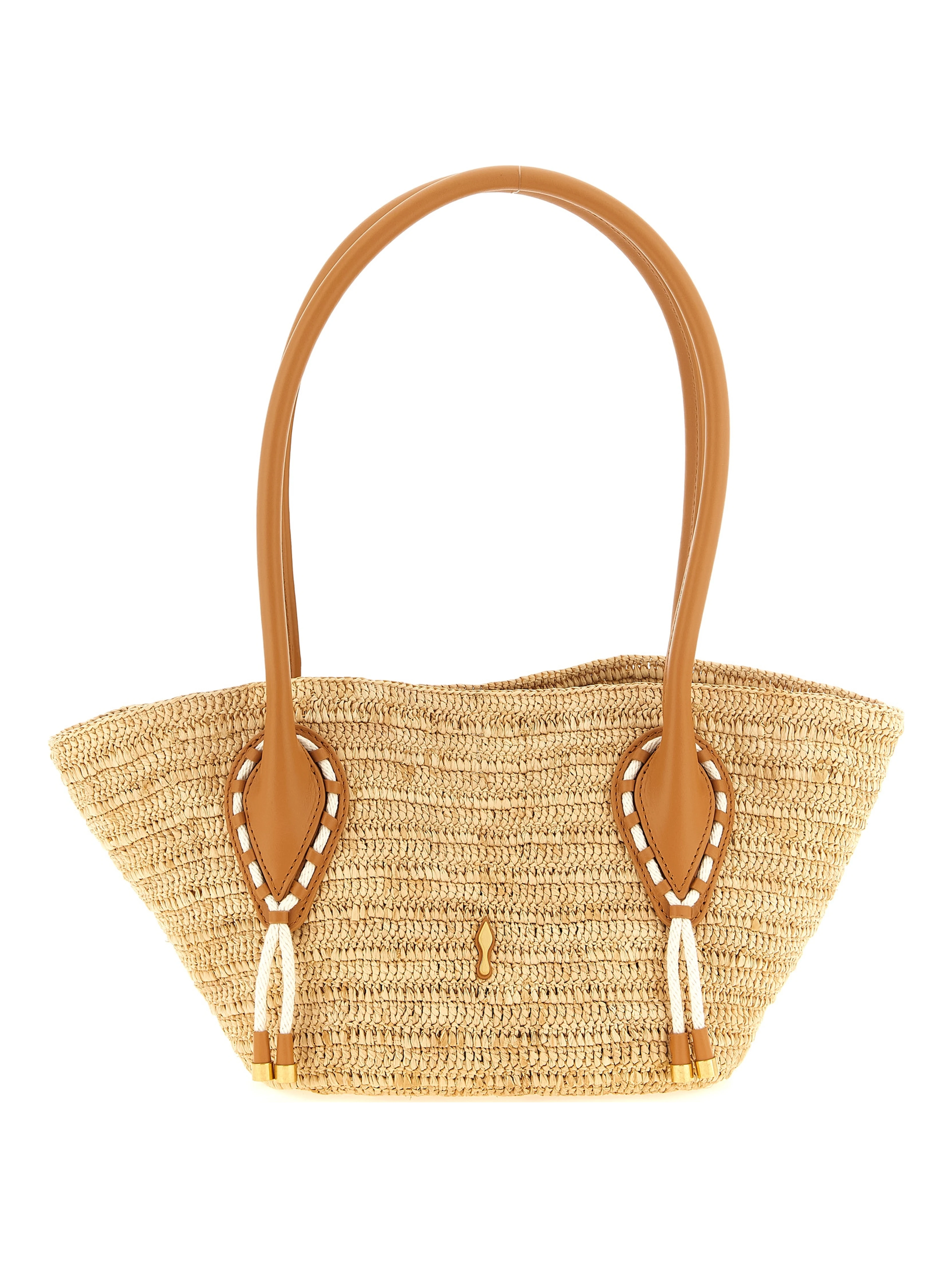 Beige Raffia Tote Bag