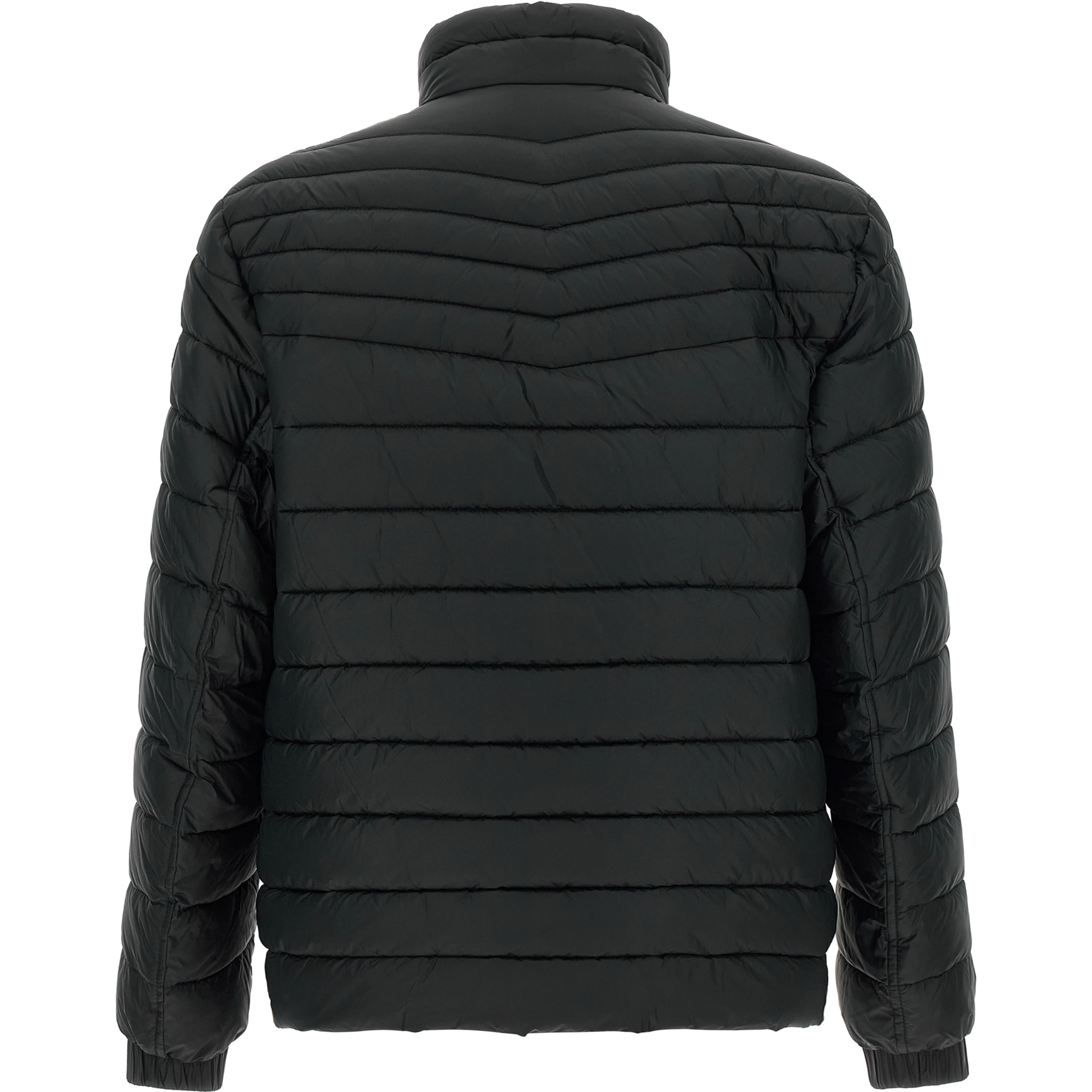 Black Recycled Polyamide Full-Length Jacket