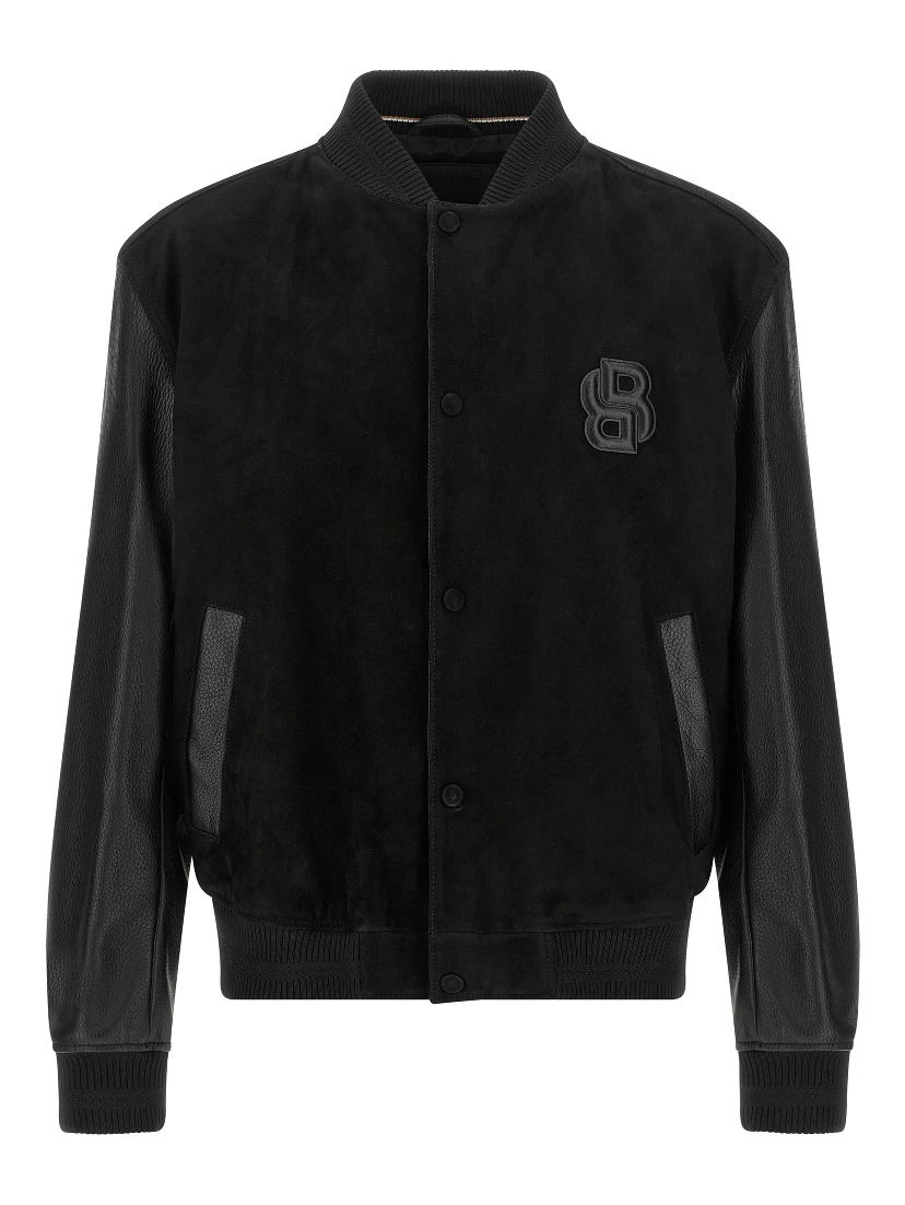 Black Polyester Bomber