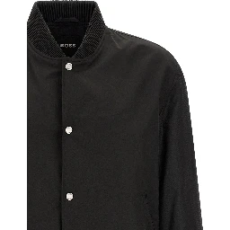 Black Polyester Bomber