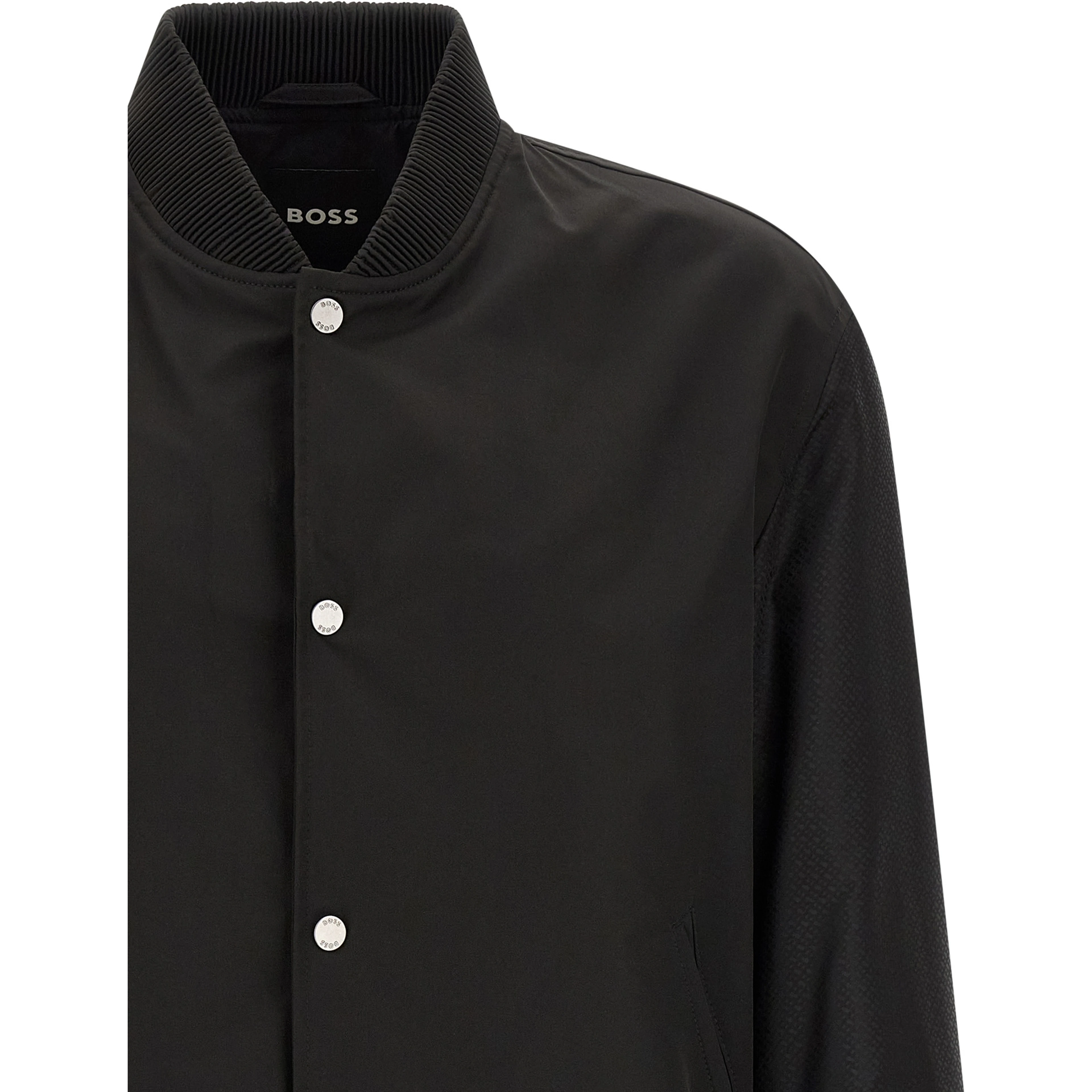 Black Polyester Bomber