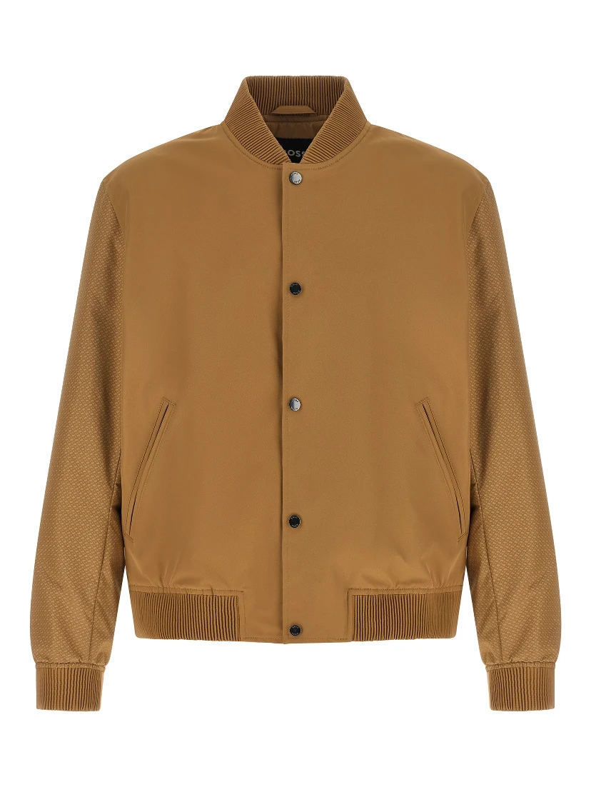 Beige Polyester Bomber