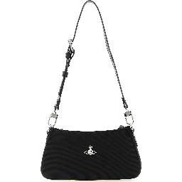 Black Polyester Shoulder Bag