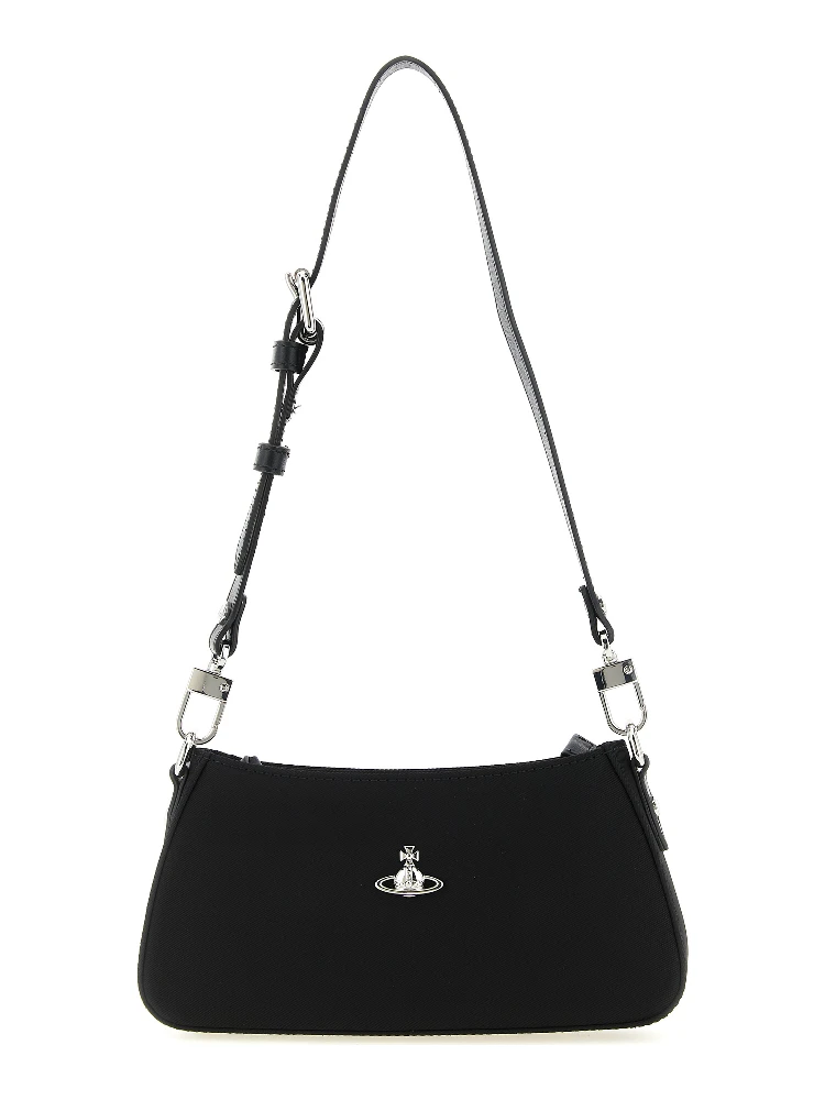 Black Polyester Shoulder Bag