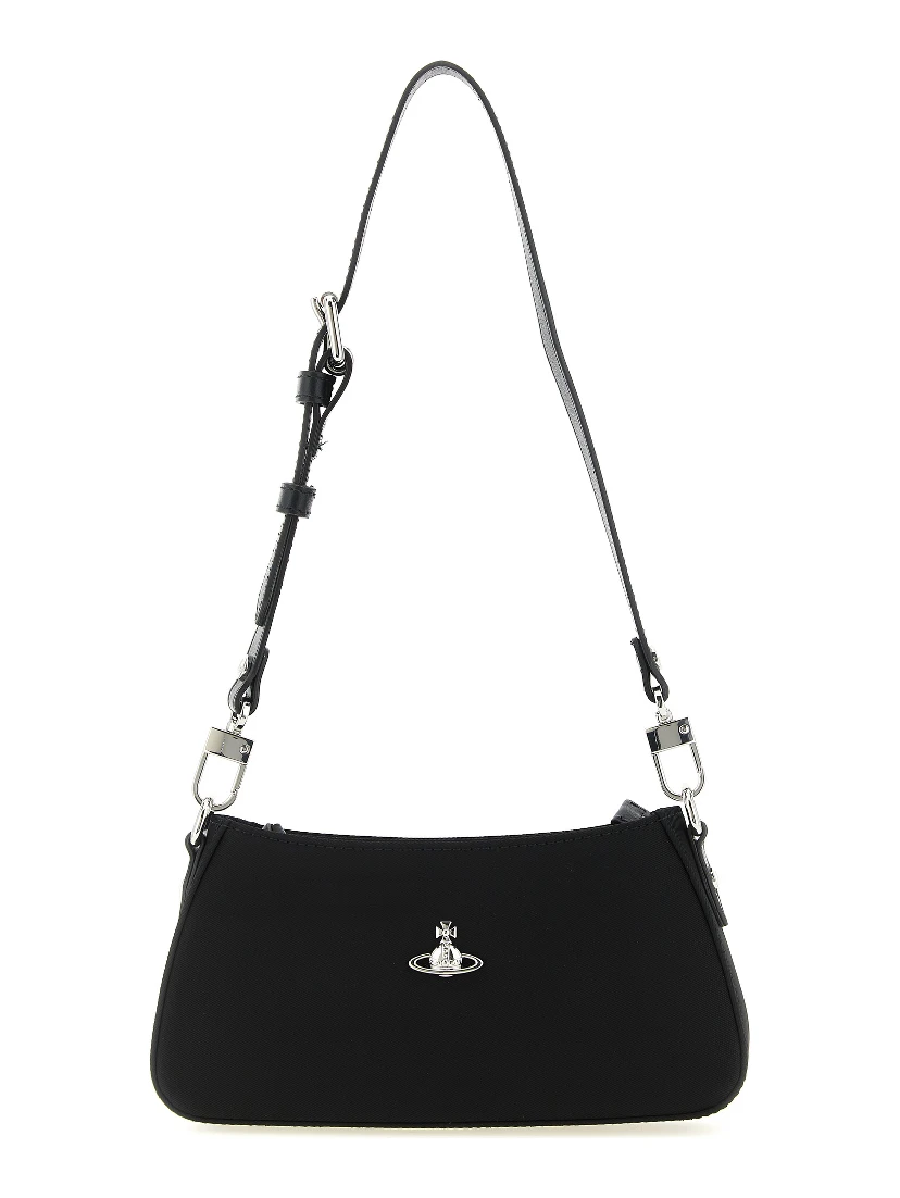 Black Polyester Shoulder Bag