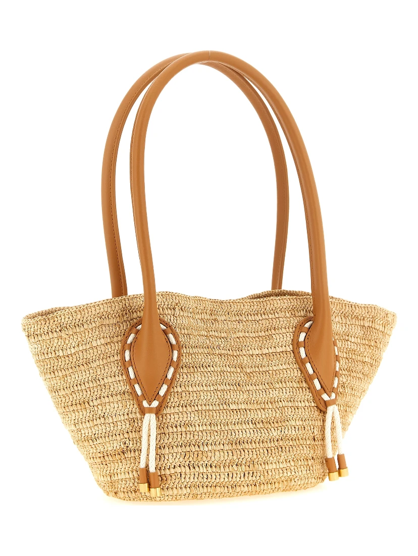 Beige Raffia Tote Bag