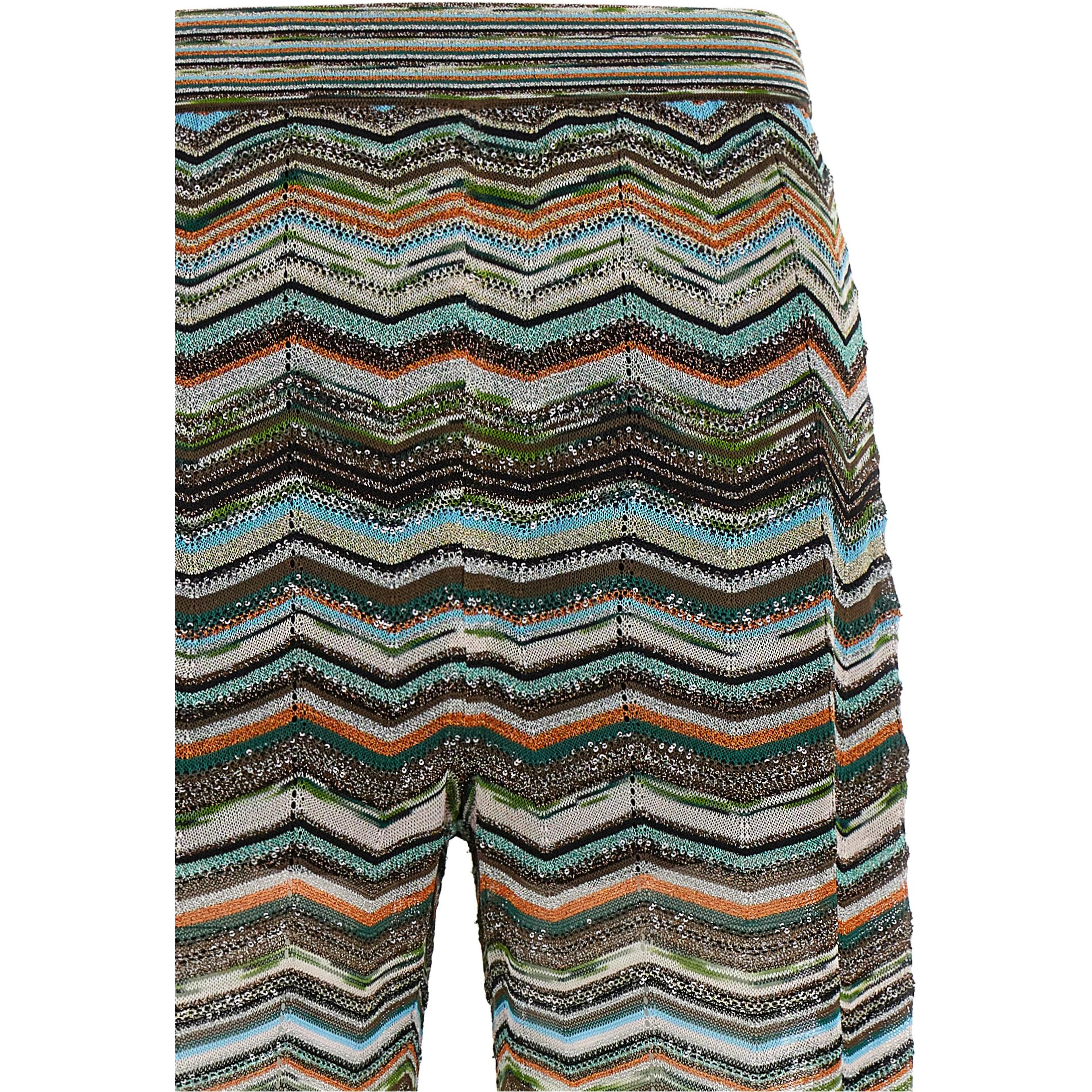 Multicolor Viscose Flared Pants