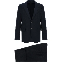 Blue Virgin Wool Two-Piece Suit