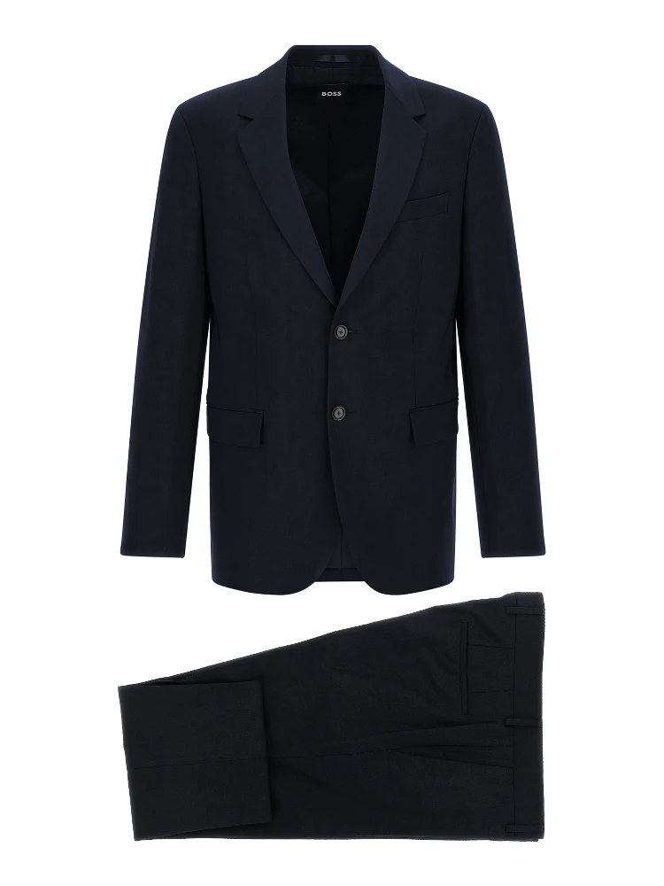 Blue Virgin Wool Two-Piece Suit