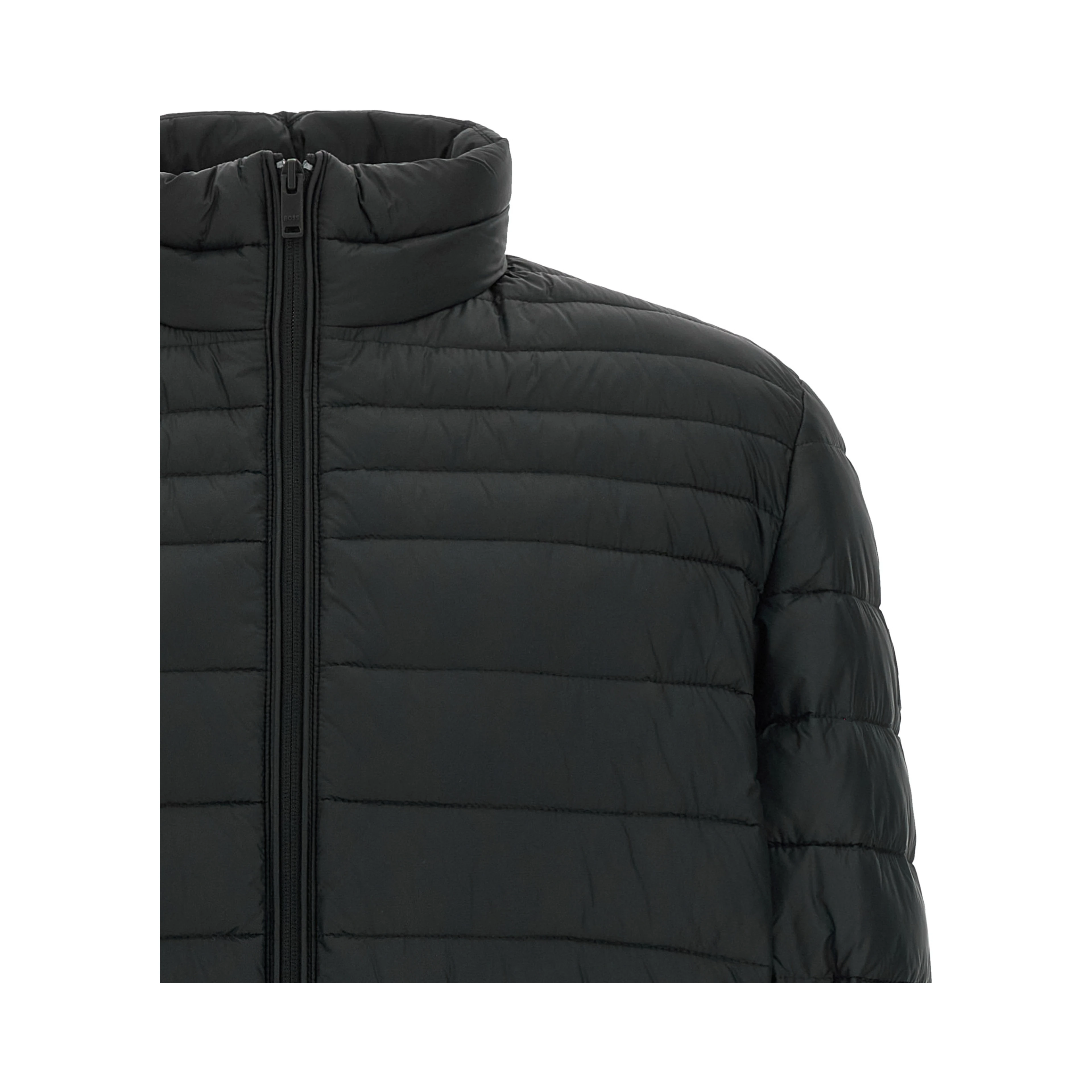 Black Recycled Polyamide Full-Length Jacket