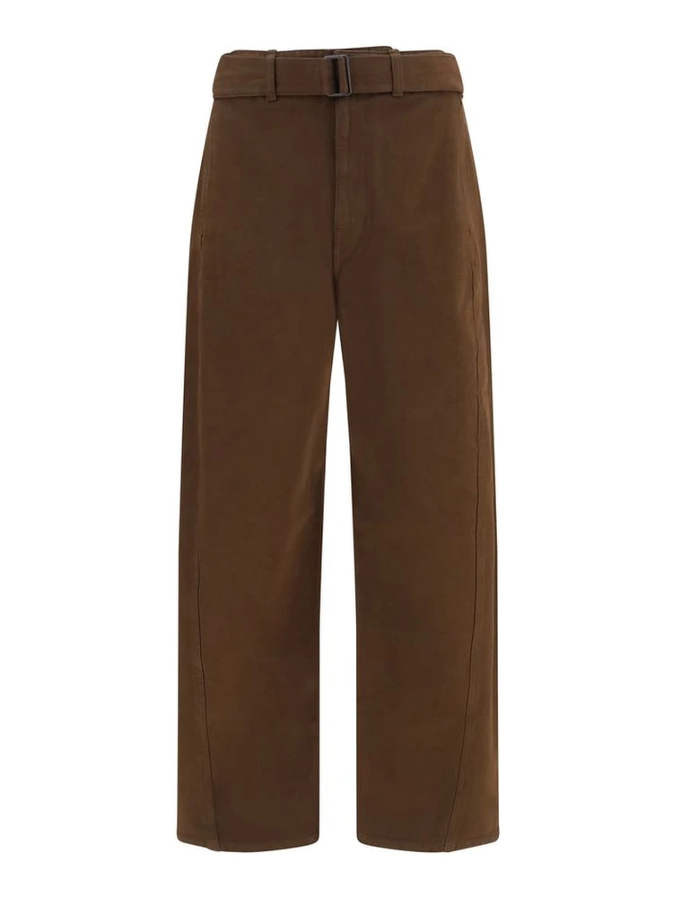 Brown Cotton Casual Pants