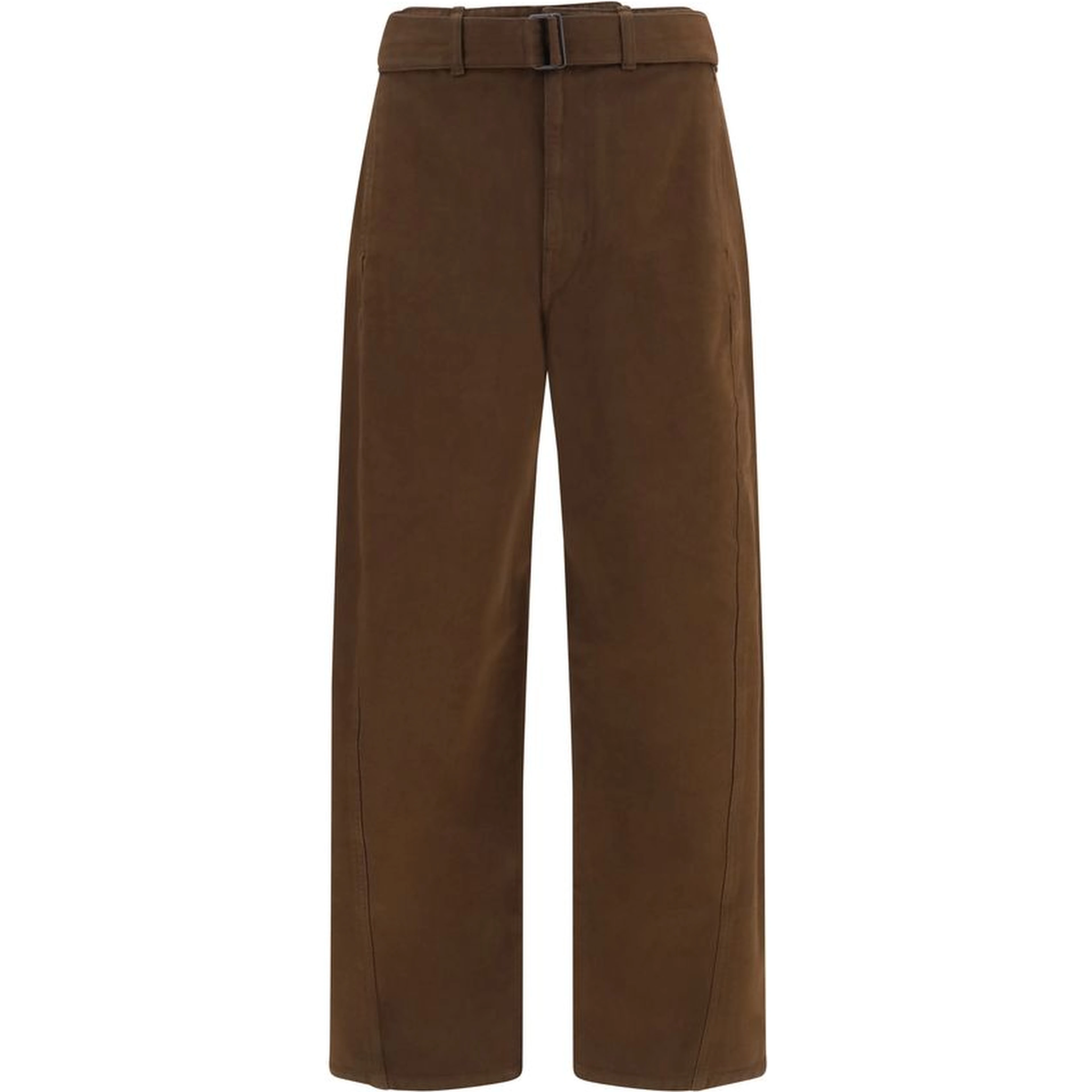Brown Cotton Casual Pants