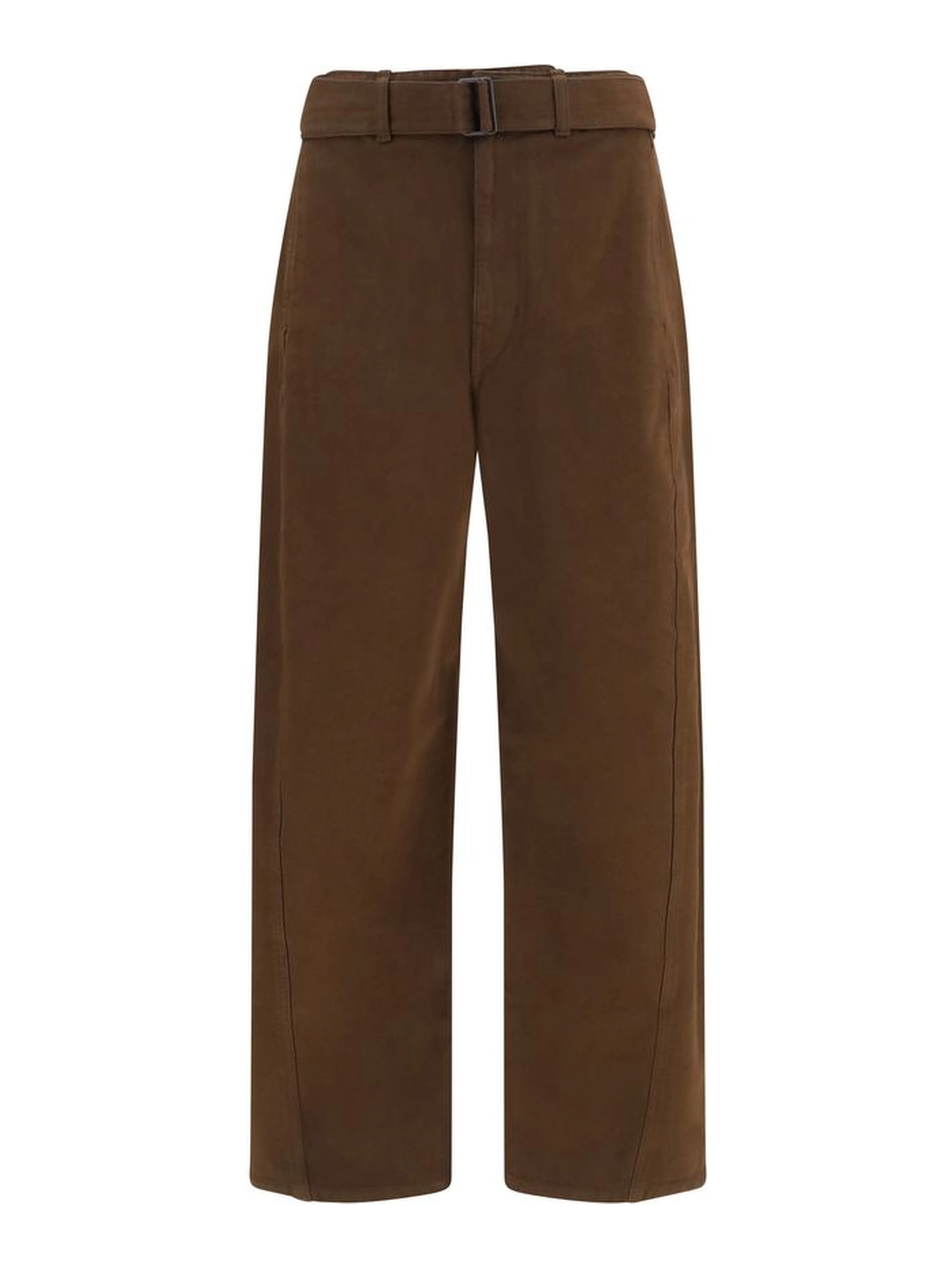 Brown Cotton Casual Pants