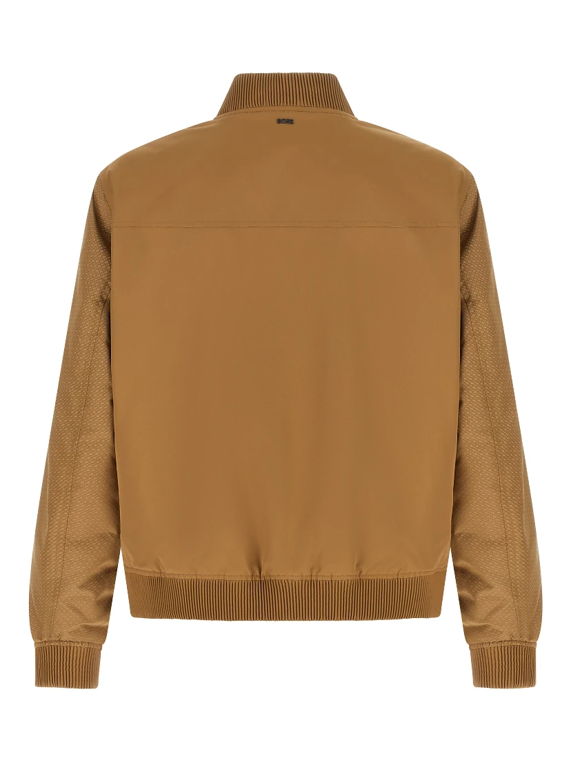 Beige Polyester Bomber