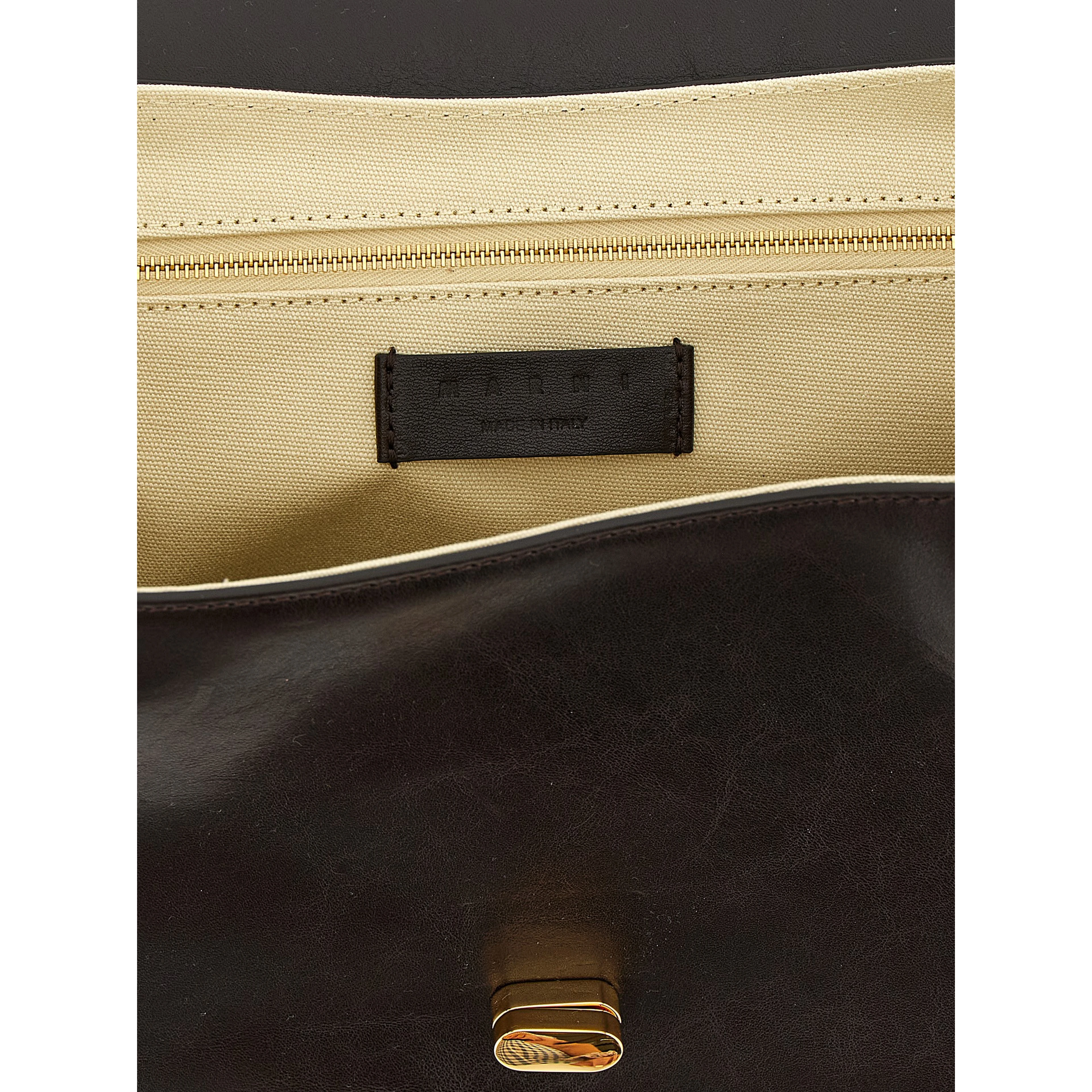 Brown Calfskin Shoulder Bag