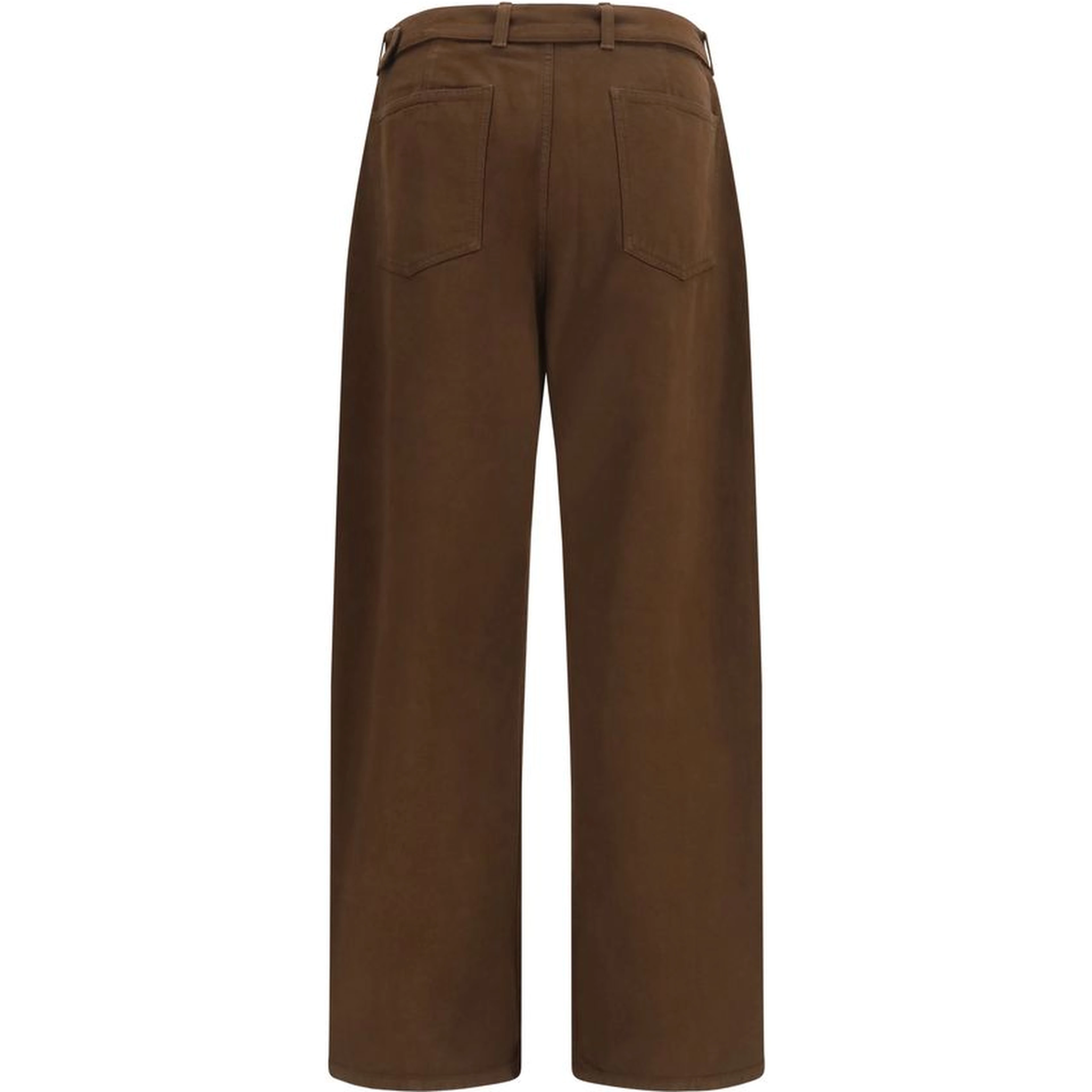 Brown Cotton Casual Pants