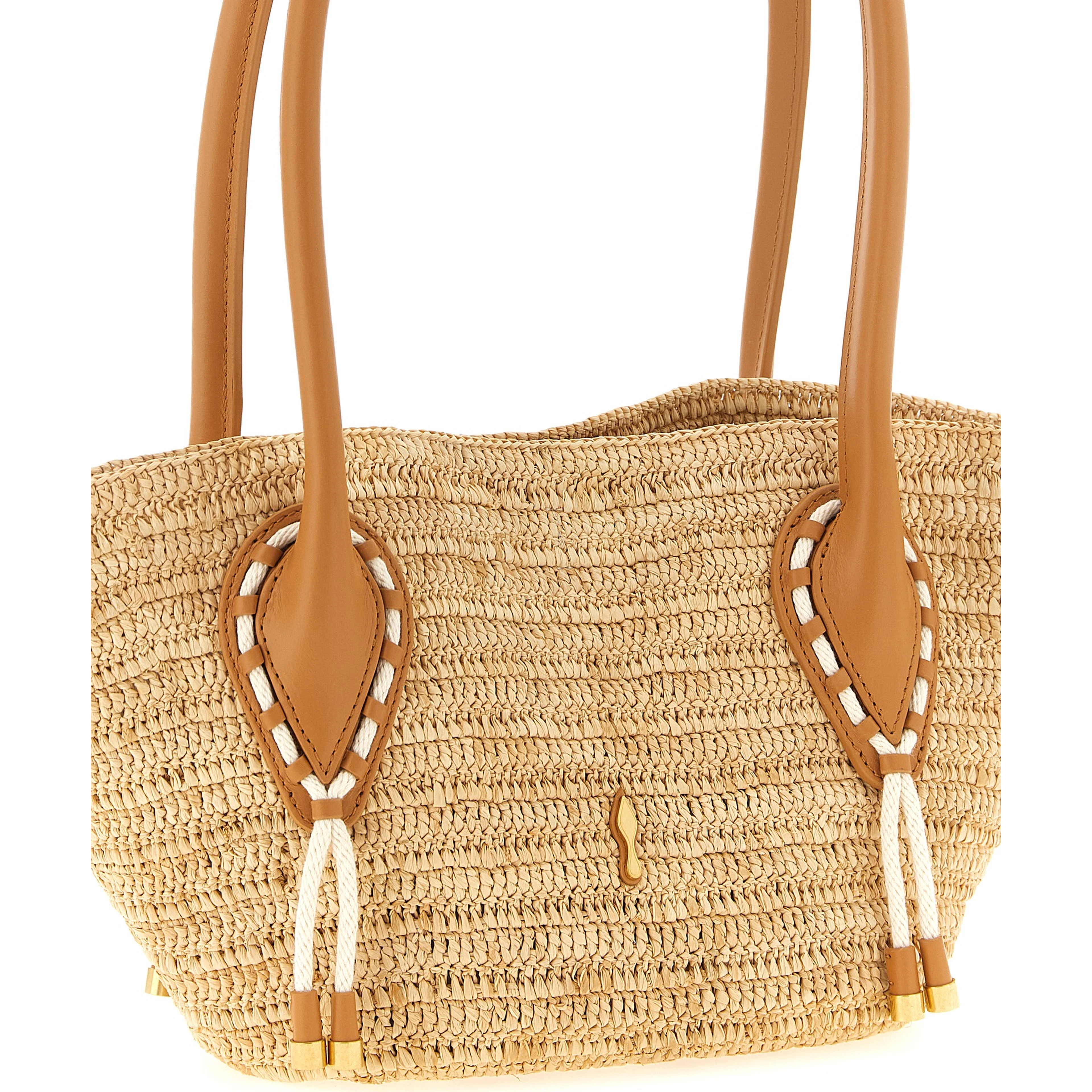 Beige Raffia Tote Bag