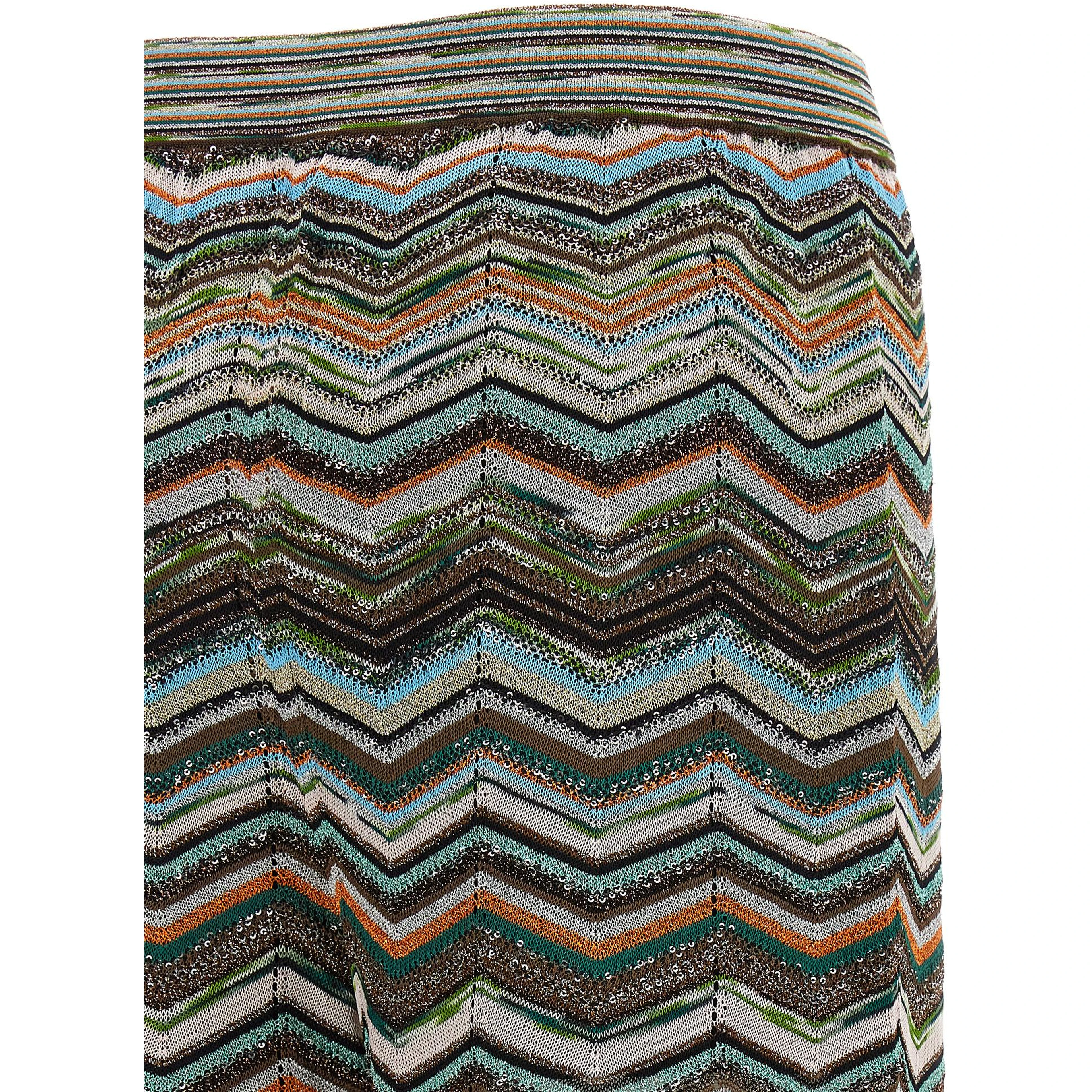 Multicolor Viscose Flared Pants