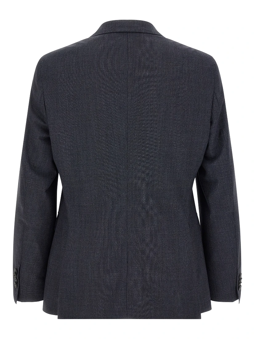 Blue Polyester Two-Piece Suit