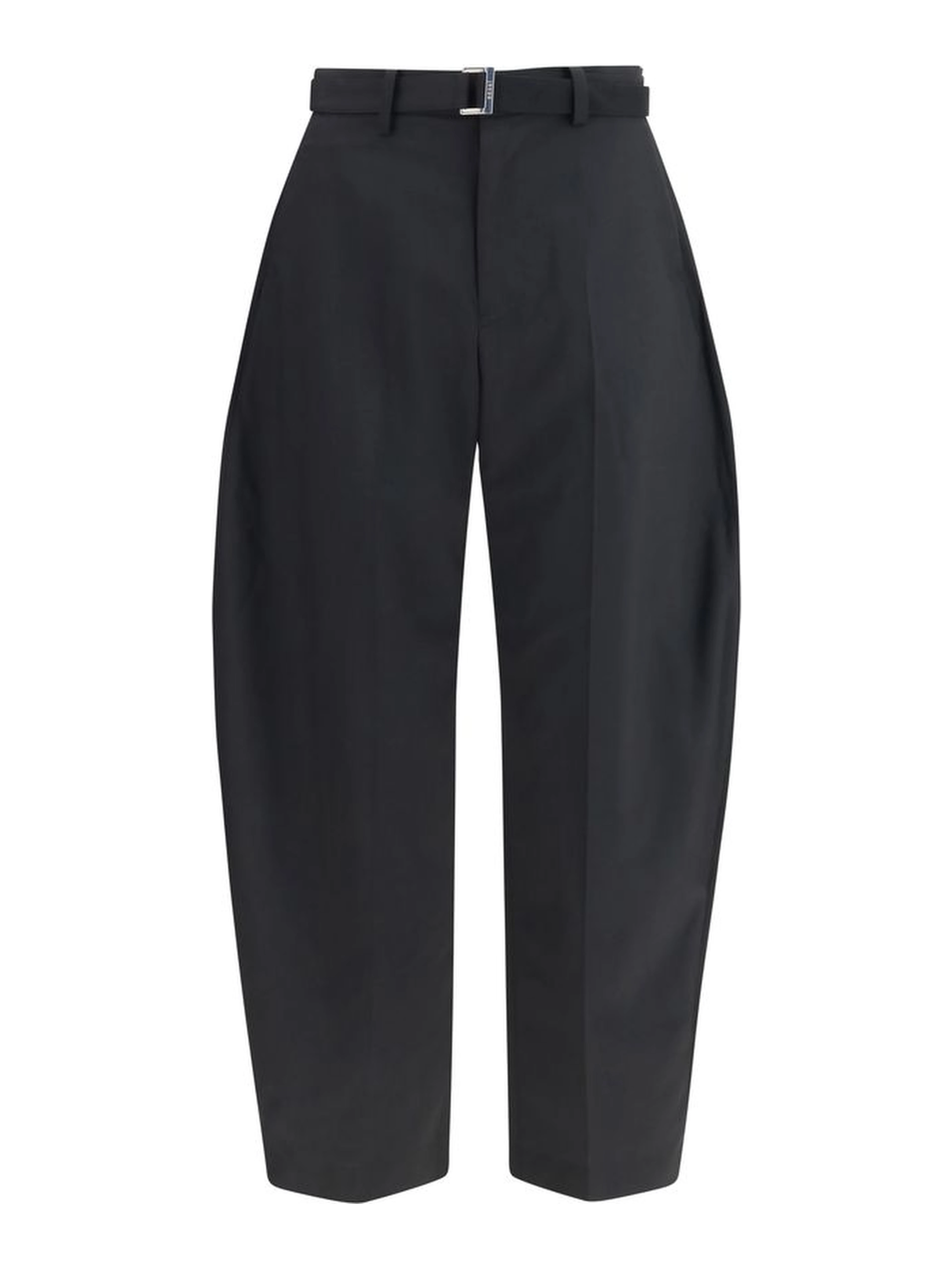 Black Polyester Casual Pants